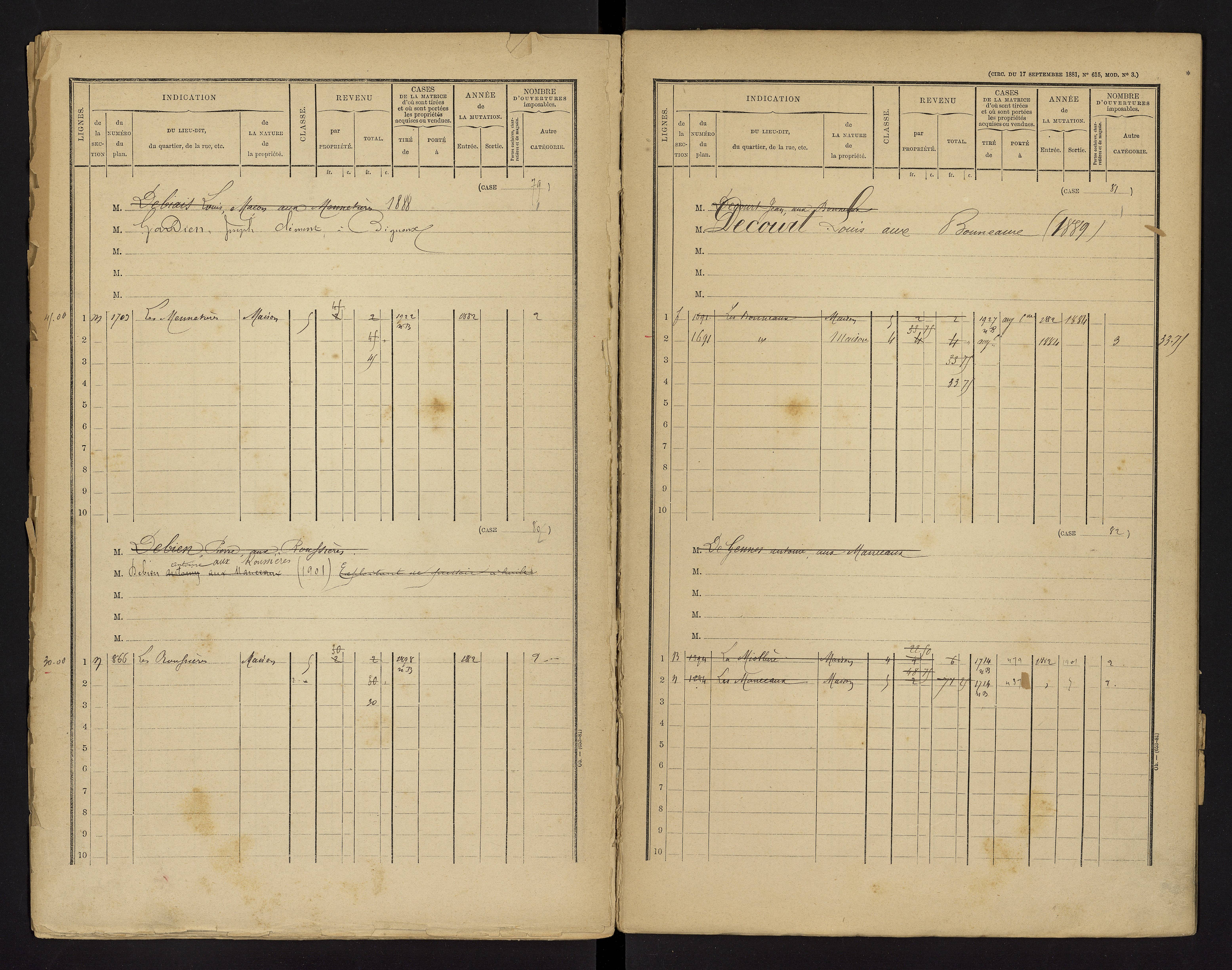 Bonnes - FRAD086_cadastre Cases 1-480 