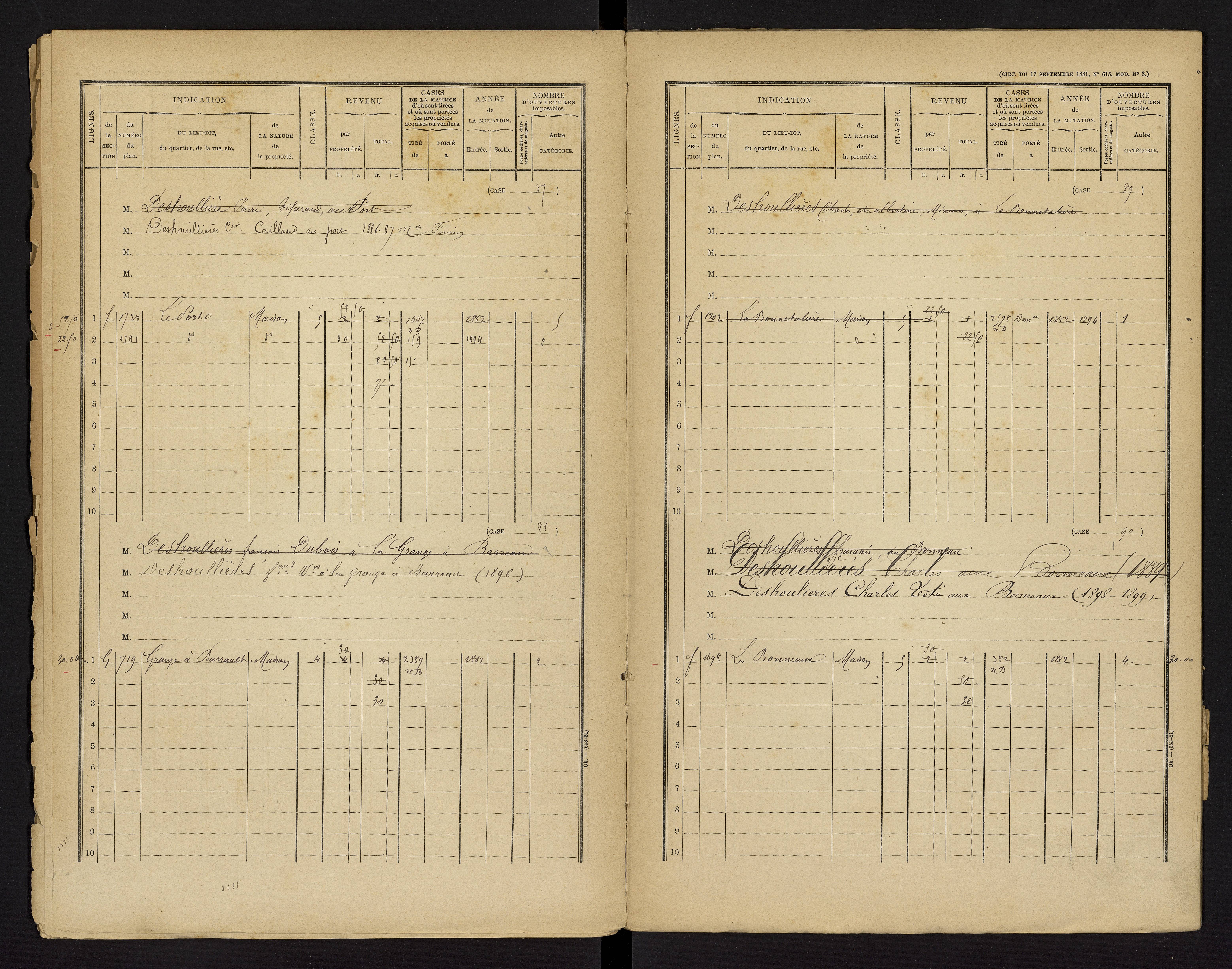Bonnes - FRAD086_cadastre Cases 1-480 