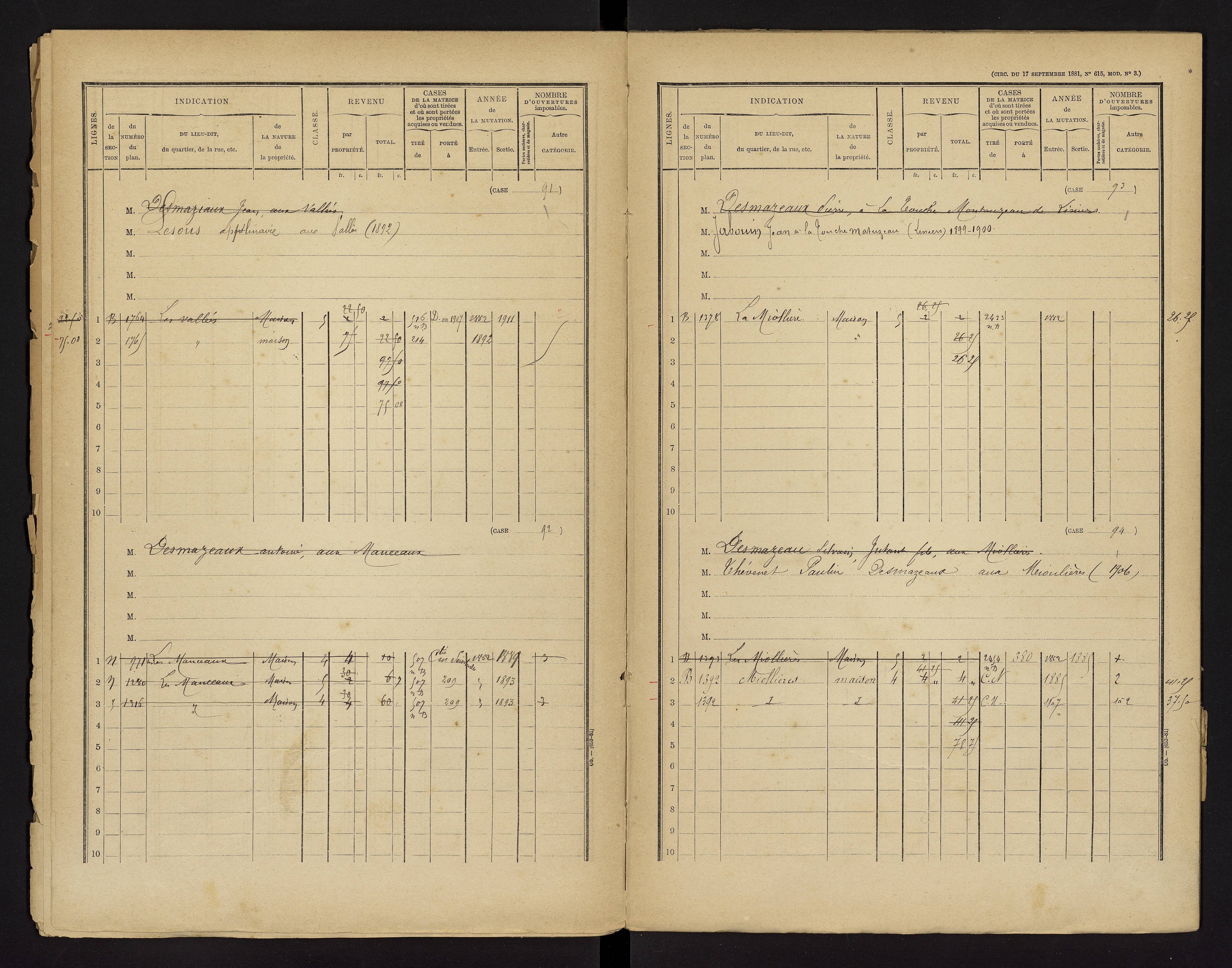 Bonnes - FRAD086_cadastre Cases 1-480 