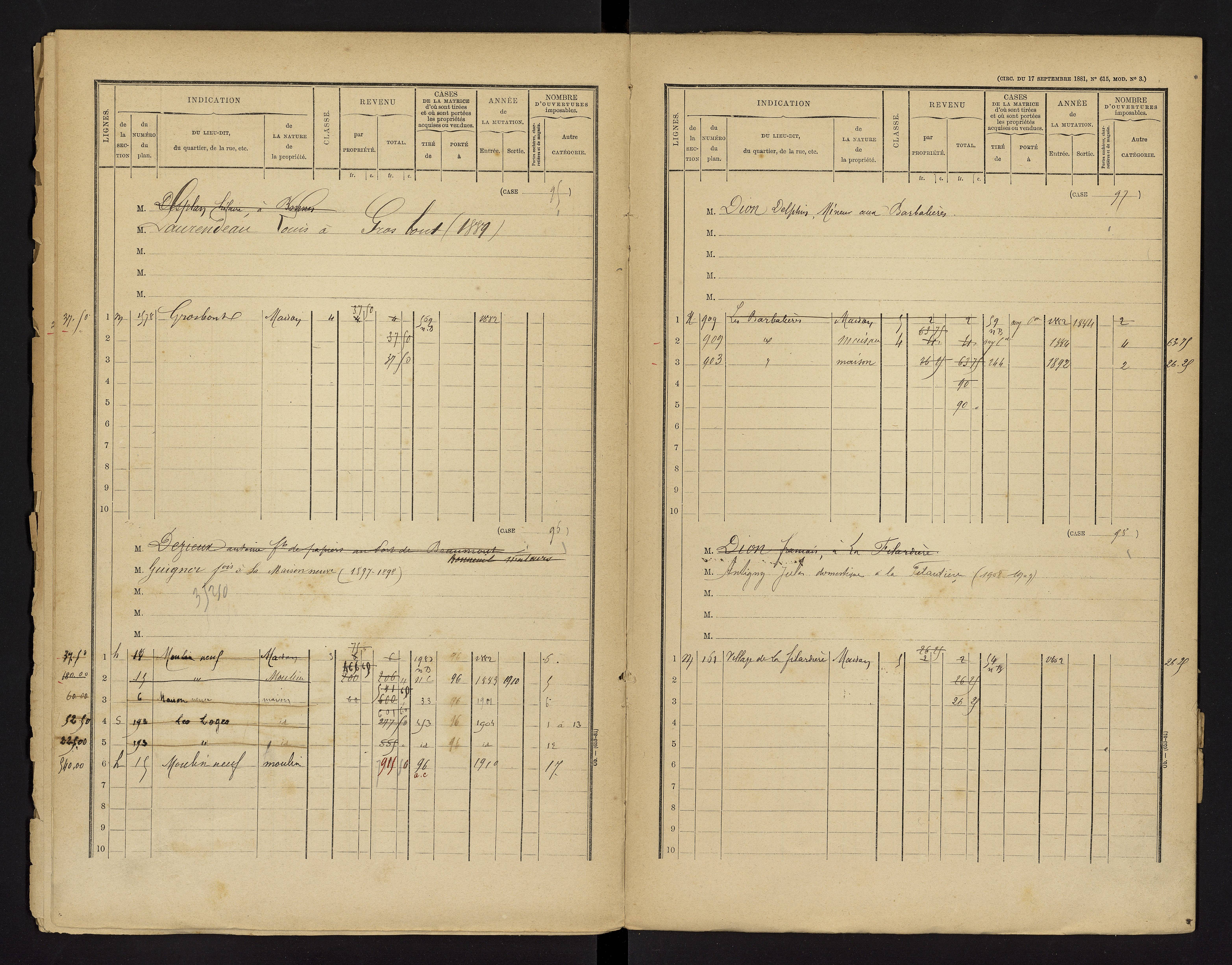 Bonnes - FRAD086_cadastre Cases 1-480 