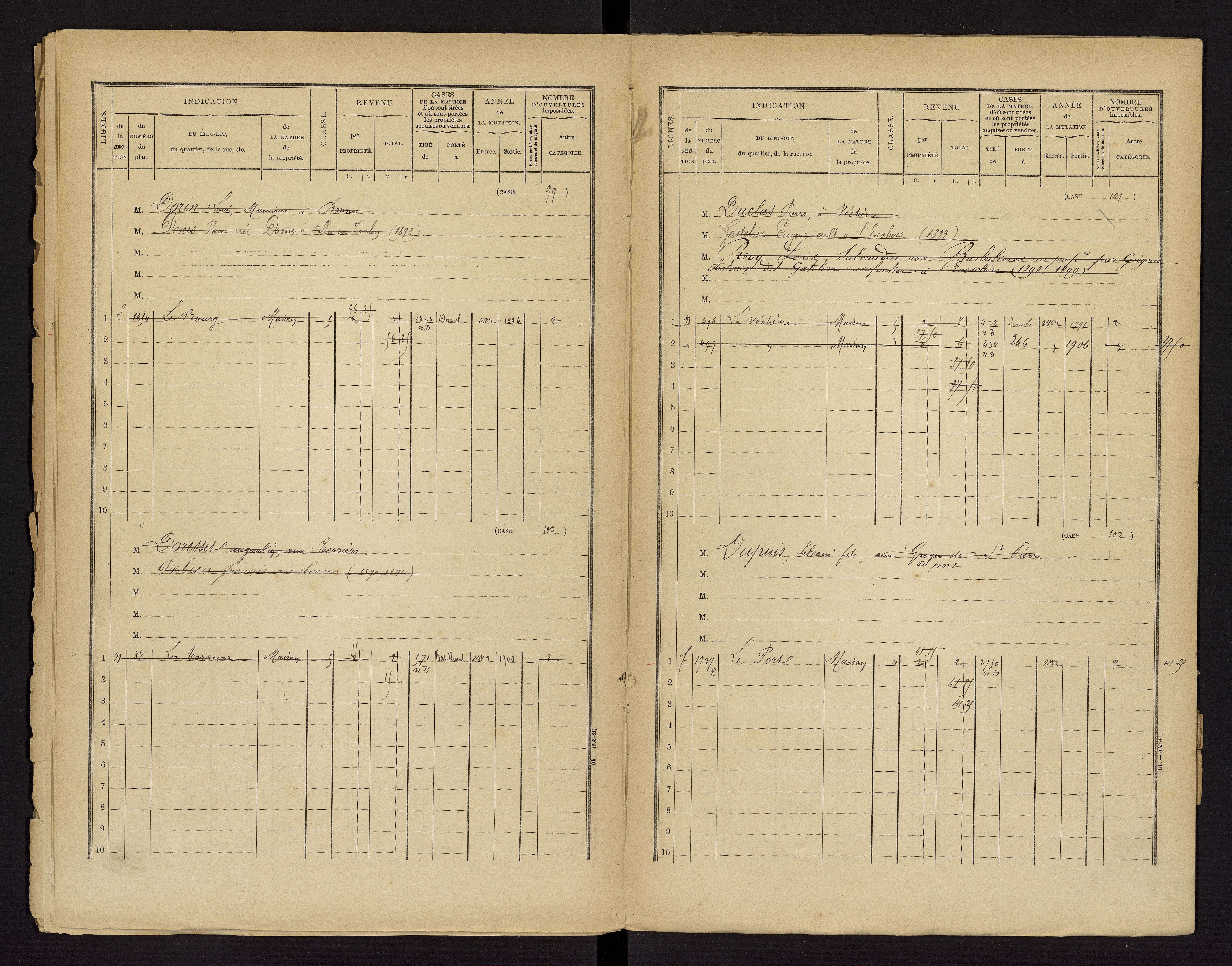 Bonnes - FRAD086_cadastre Cases 1-480 