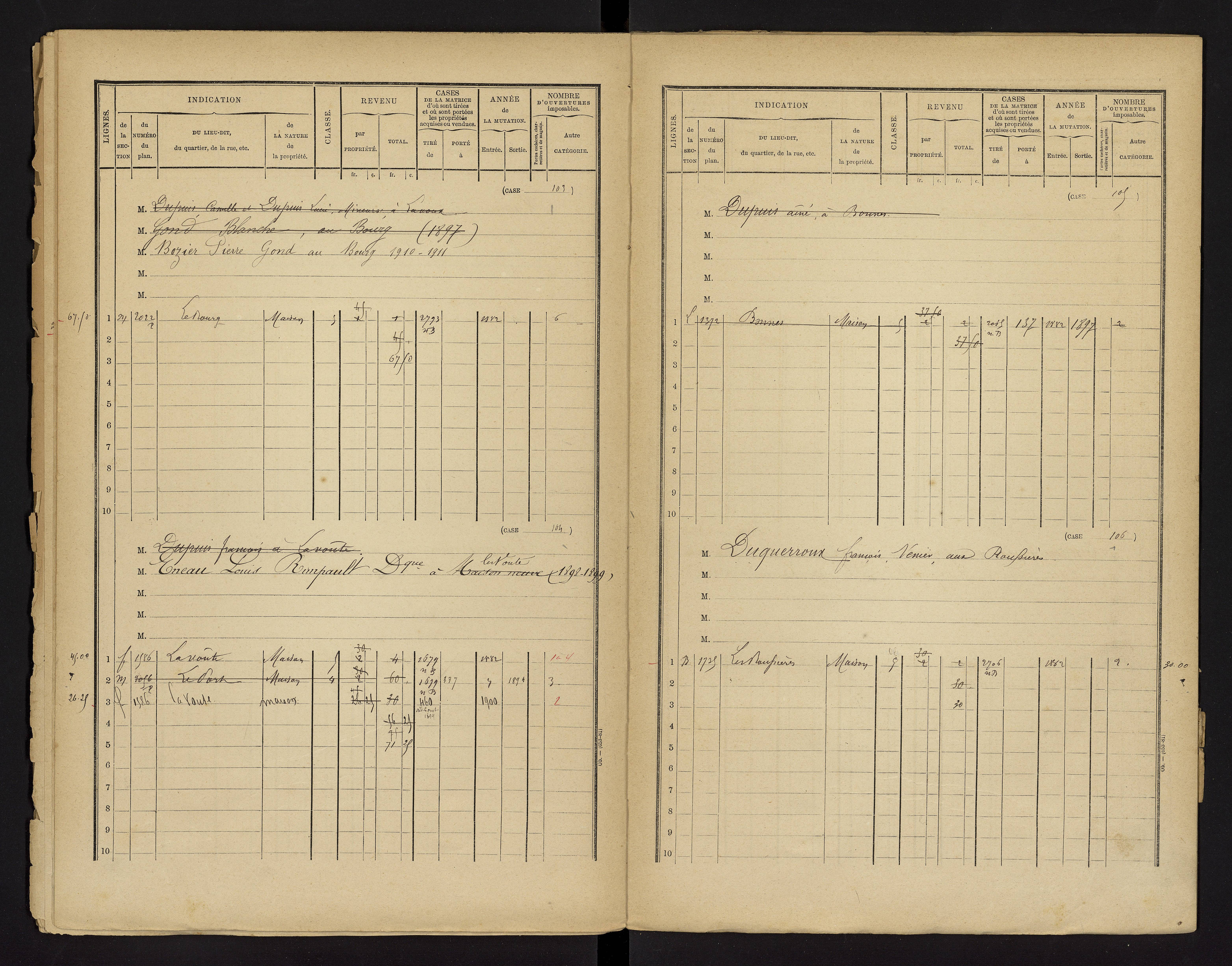 Bonnes - FRAD086_cadastre Cases 1-480 