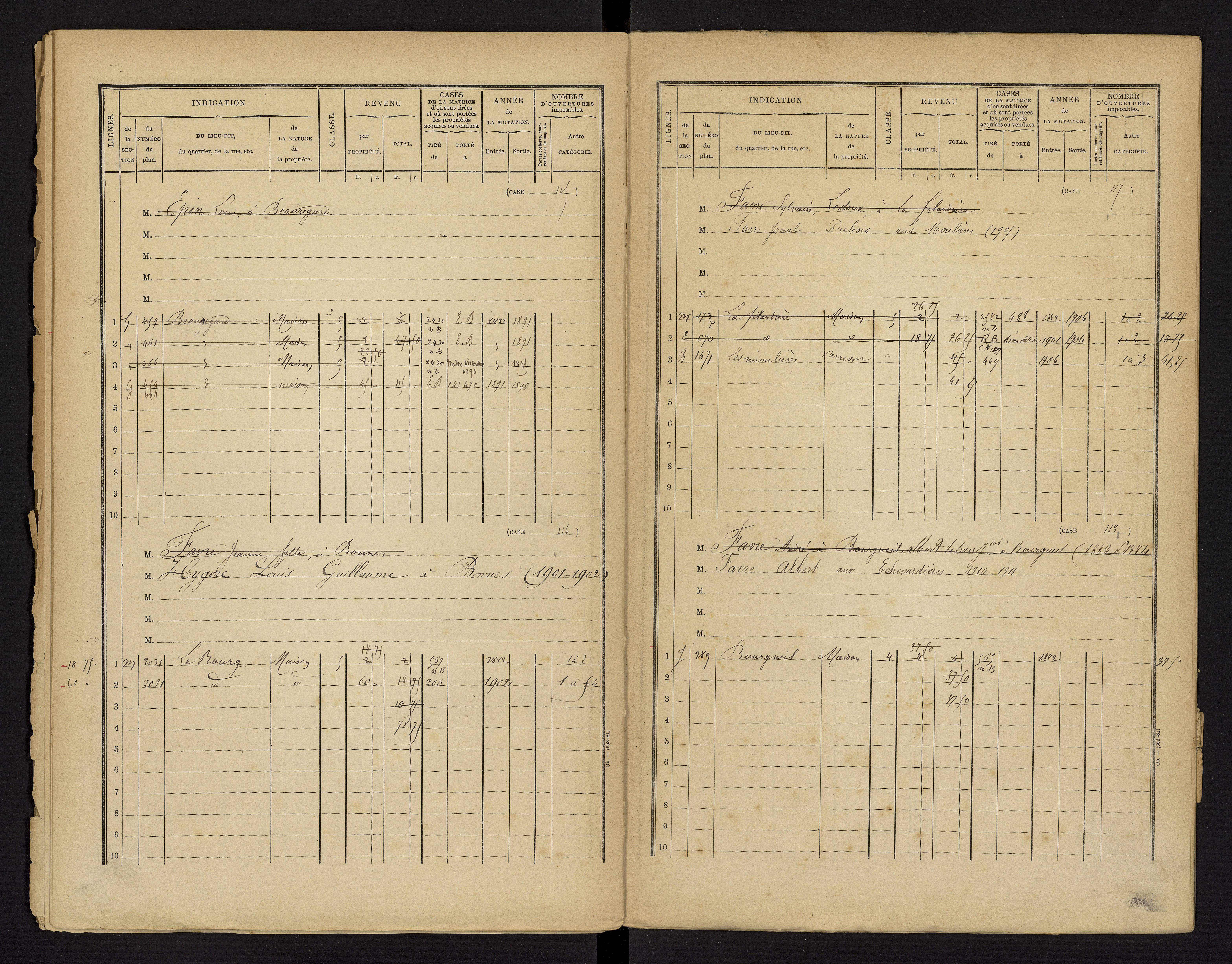 Bonnes - FRAD086_cadastre Cases 1-480 