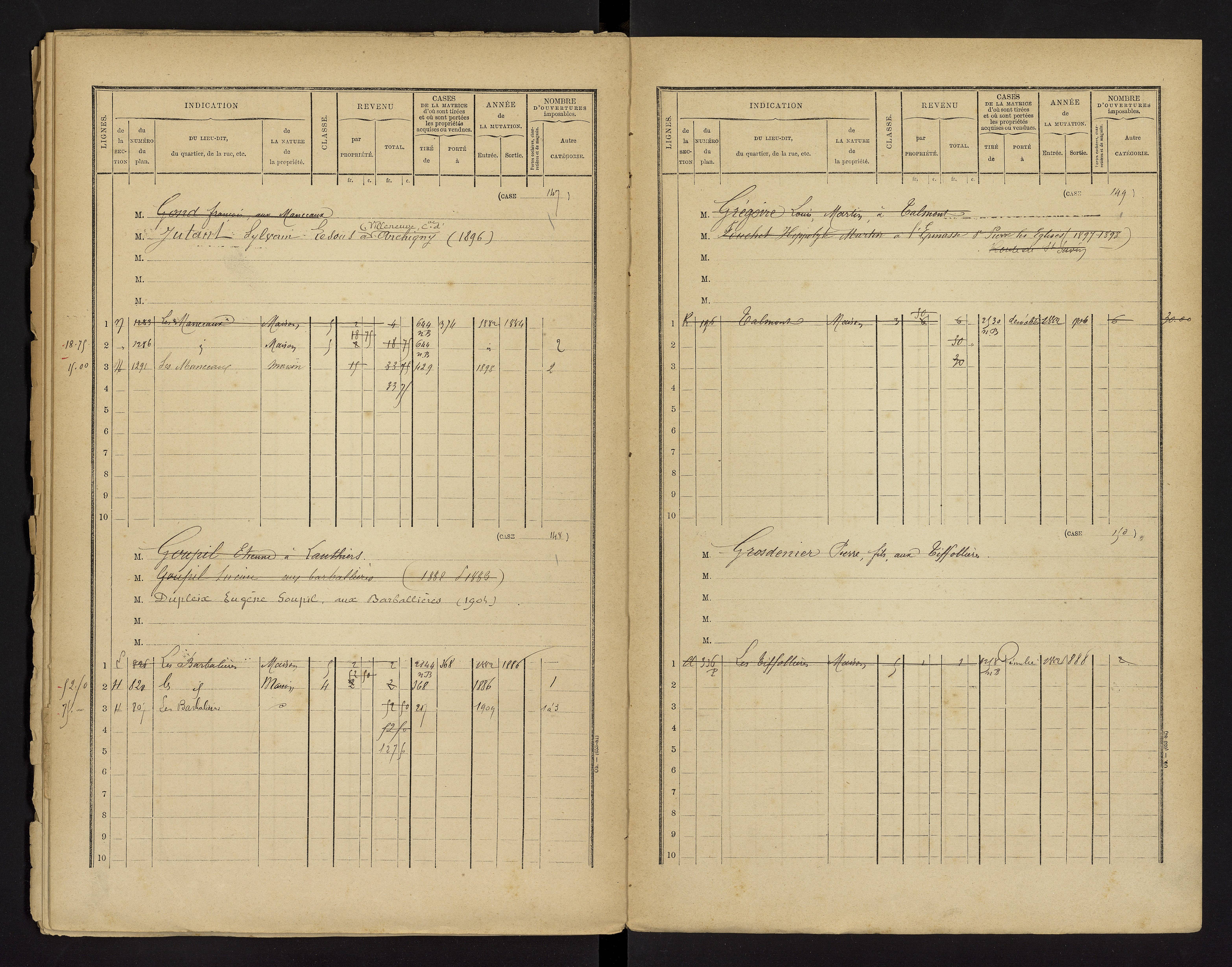 Bonnes - FRAD086_cadastre Cases 1-480 