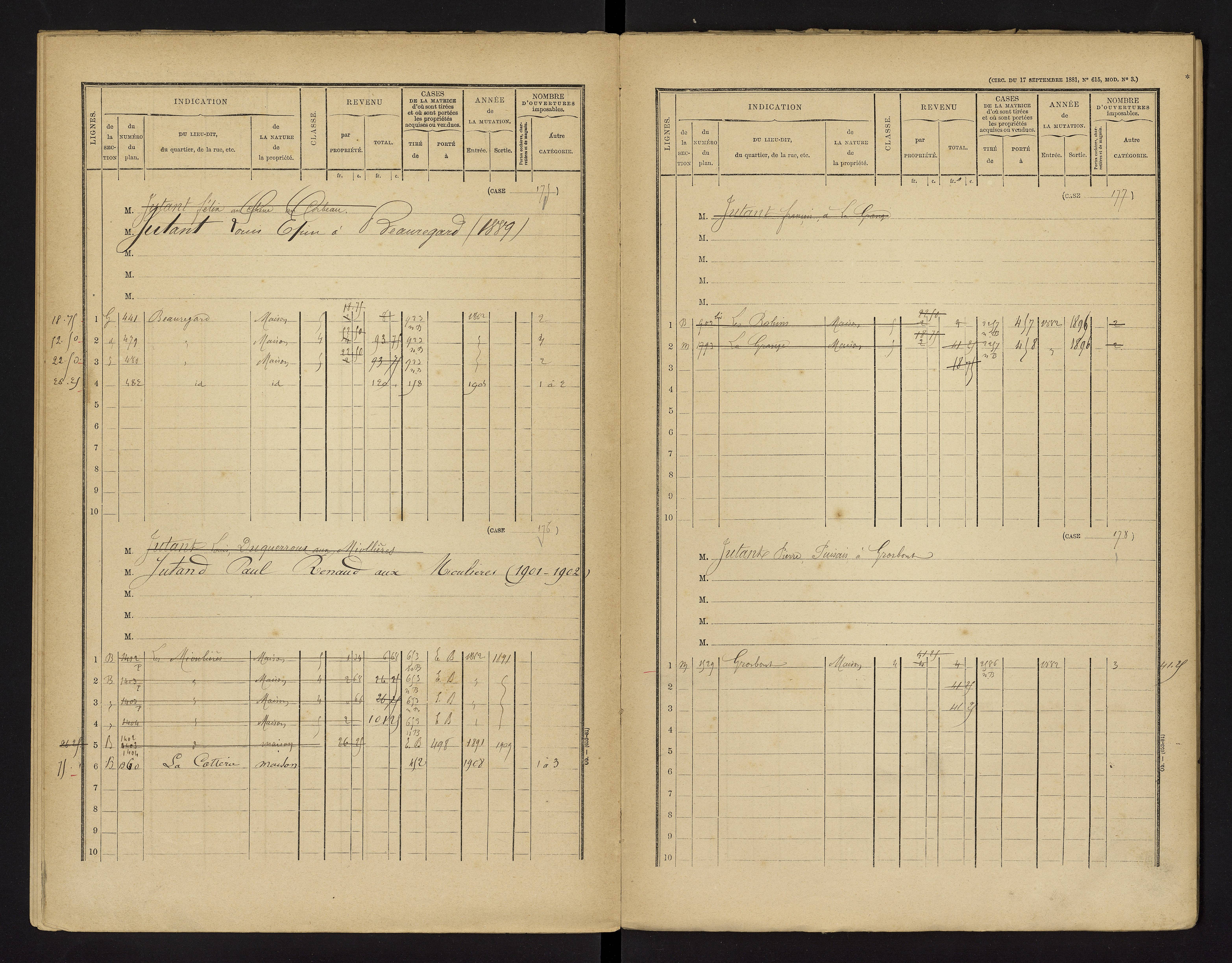 Bonnes - FRAD086_cadastre Cases 1-480 