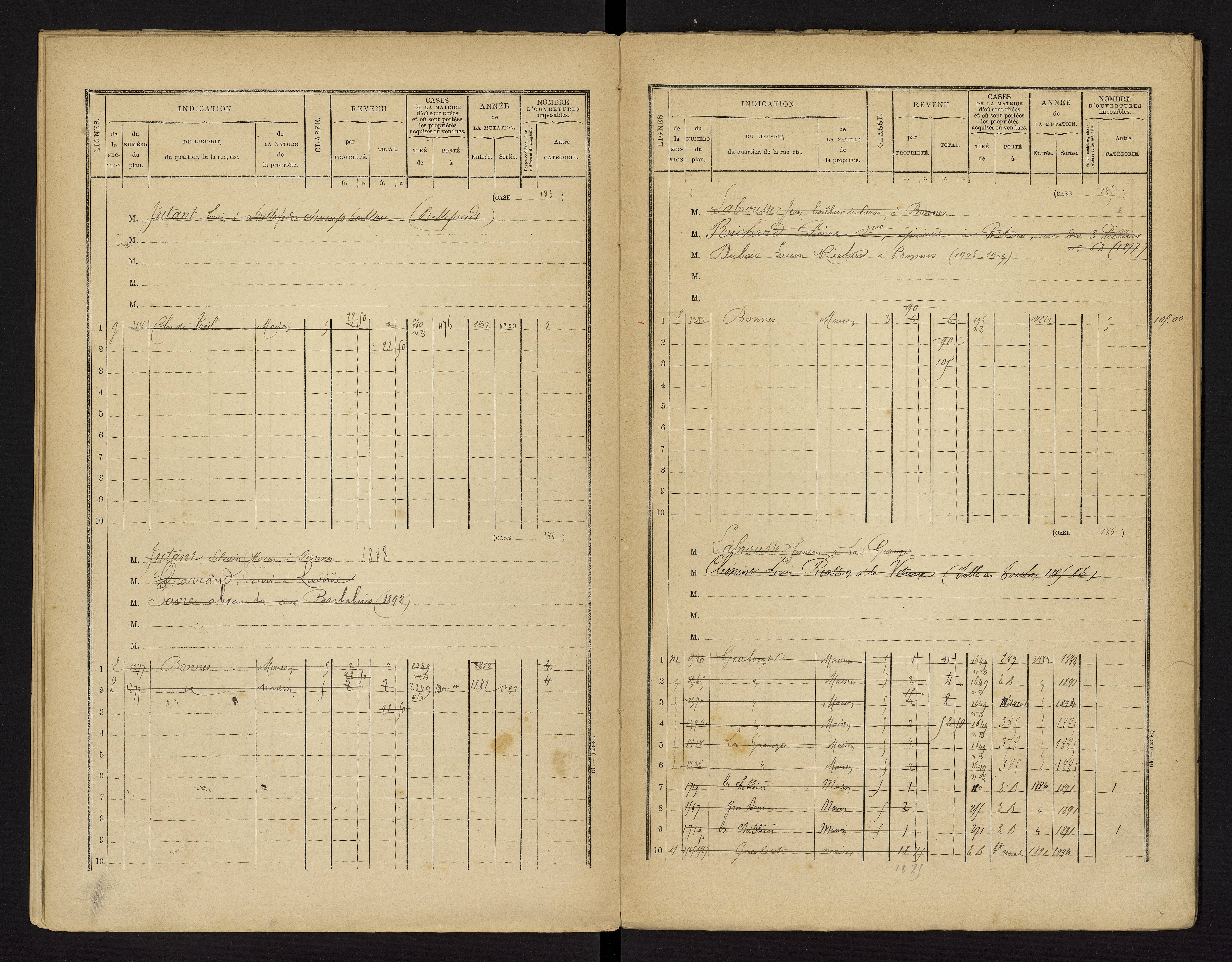 Bonnes - FRAD086_cadastre Cases 1-480 