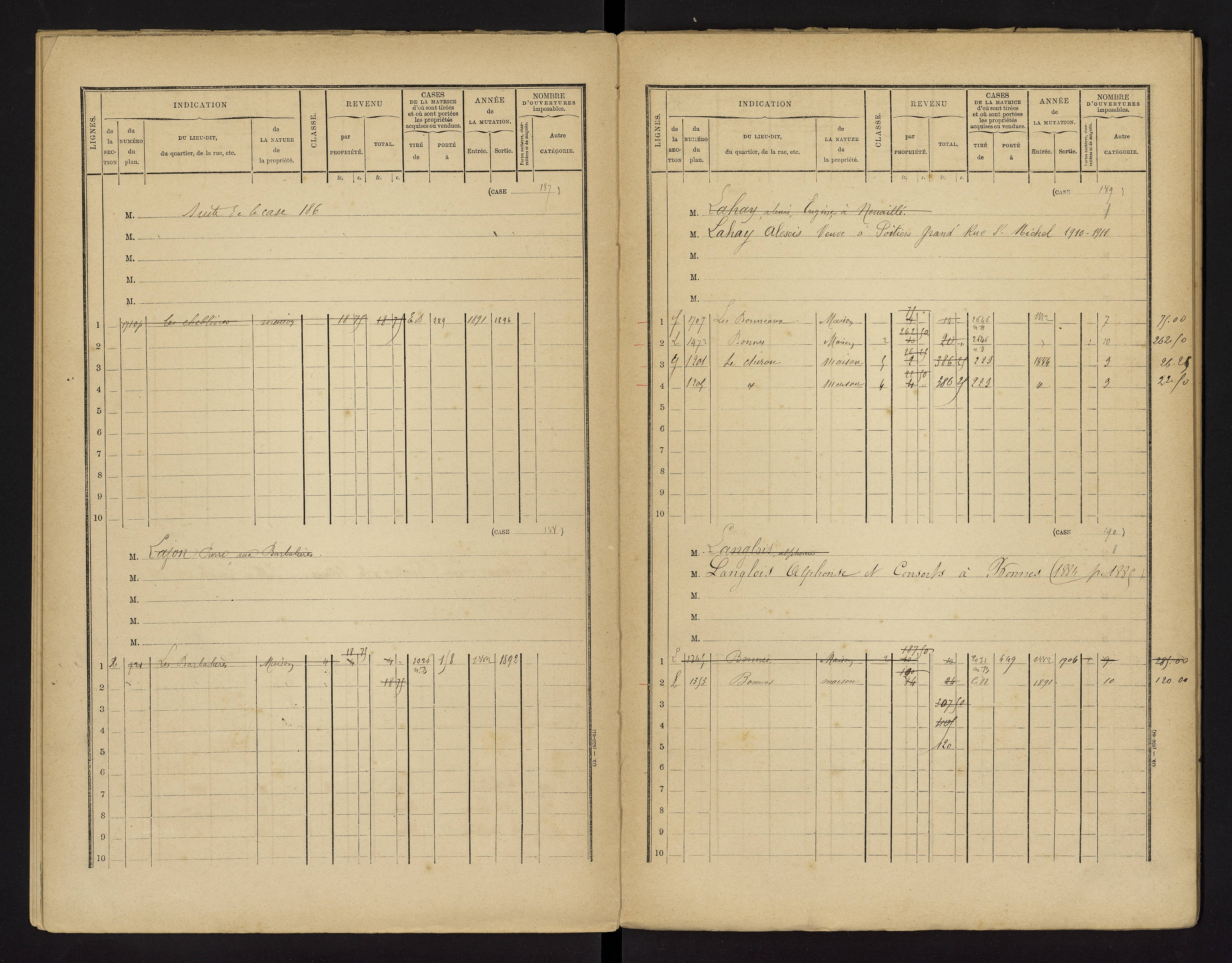 Bonnes - FRAD086_cadastre Cases 1-480 