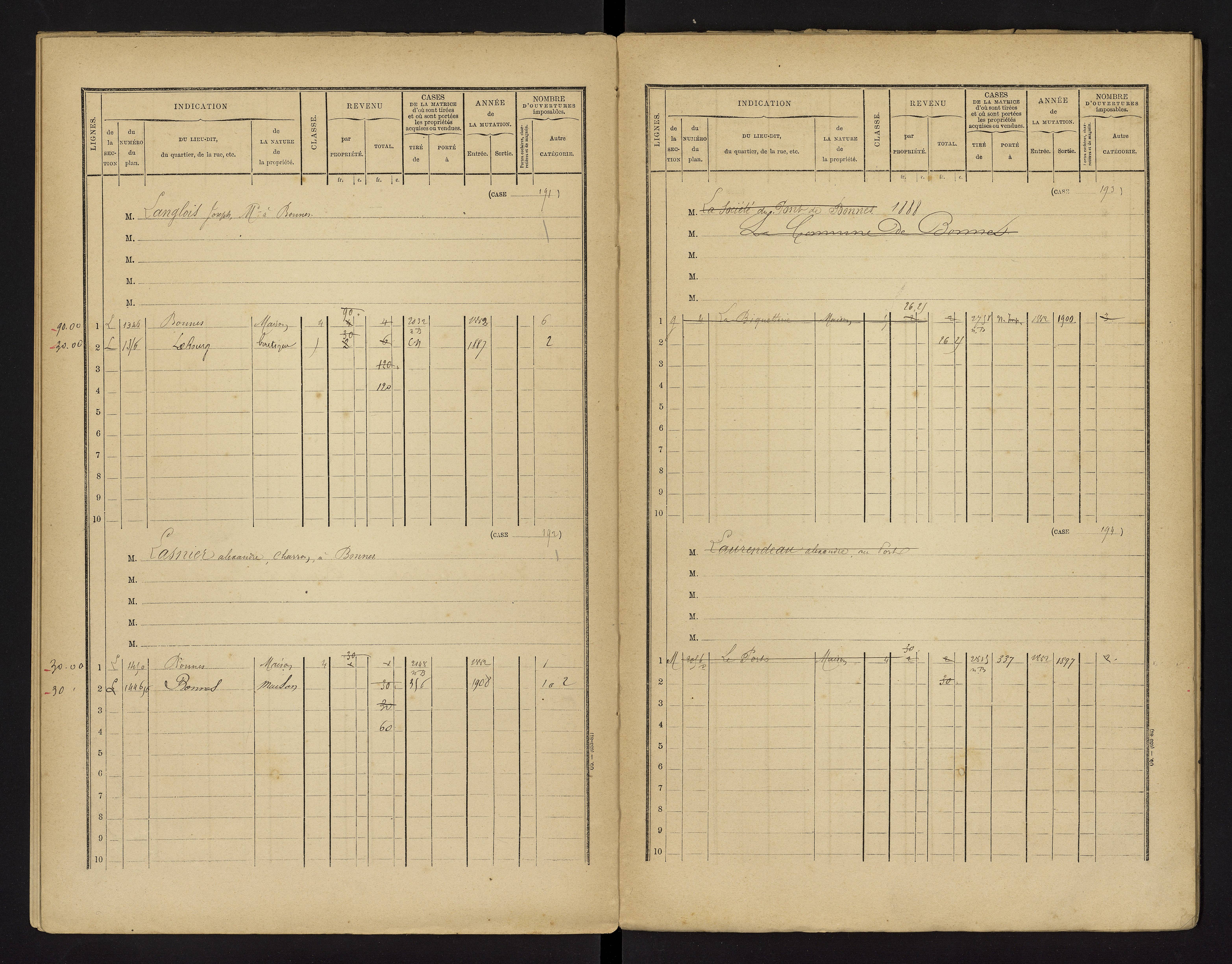 Bonnes - FRAD086_cadastre Cases 1-480 