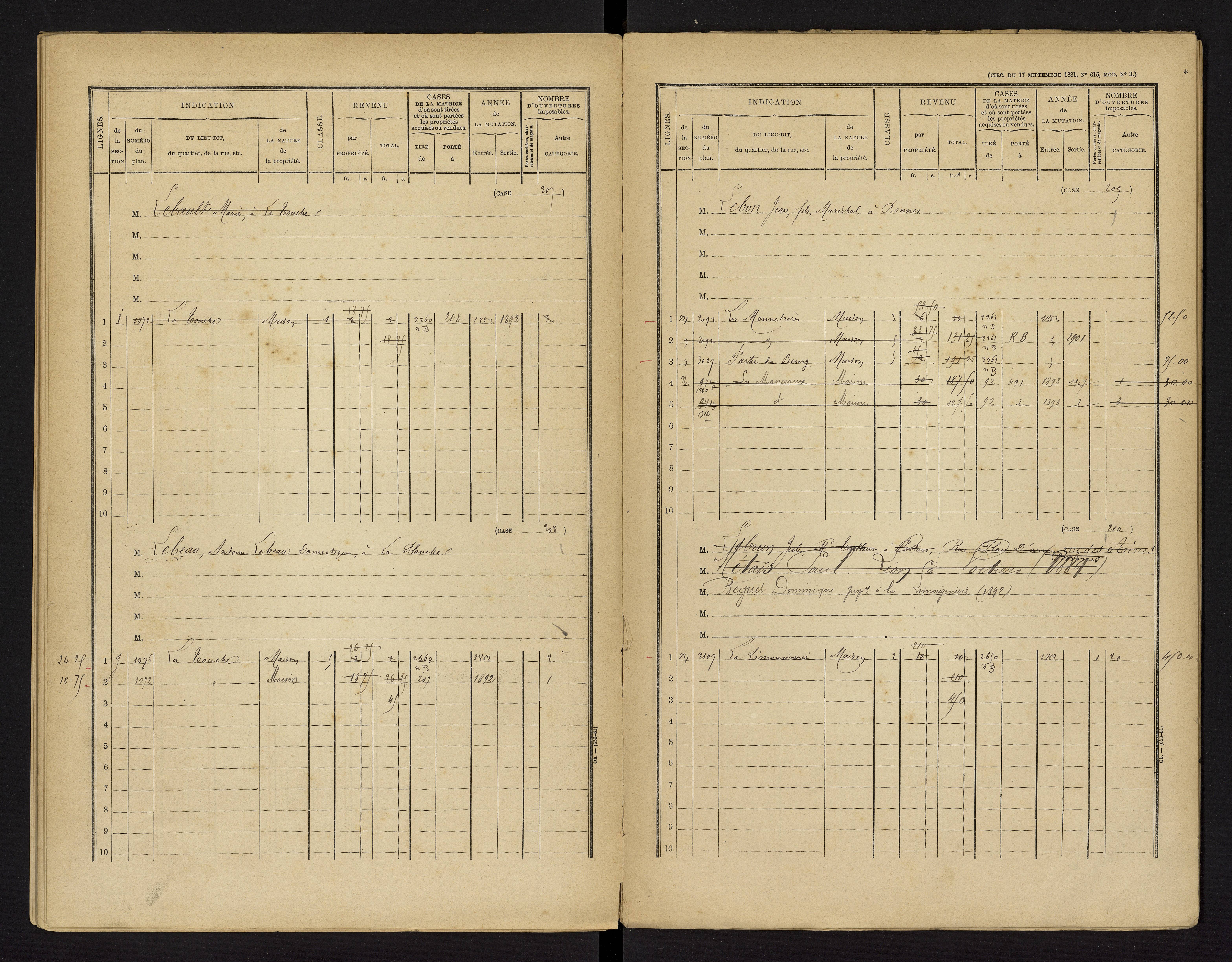Bonnes - FRAD086_cadastre Cases 1-480 