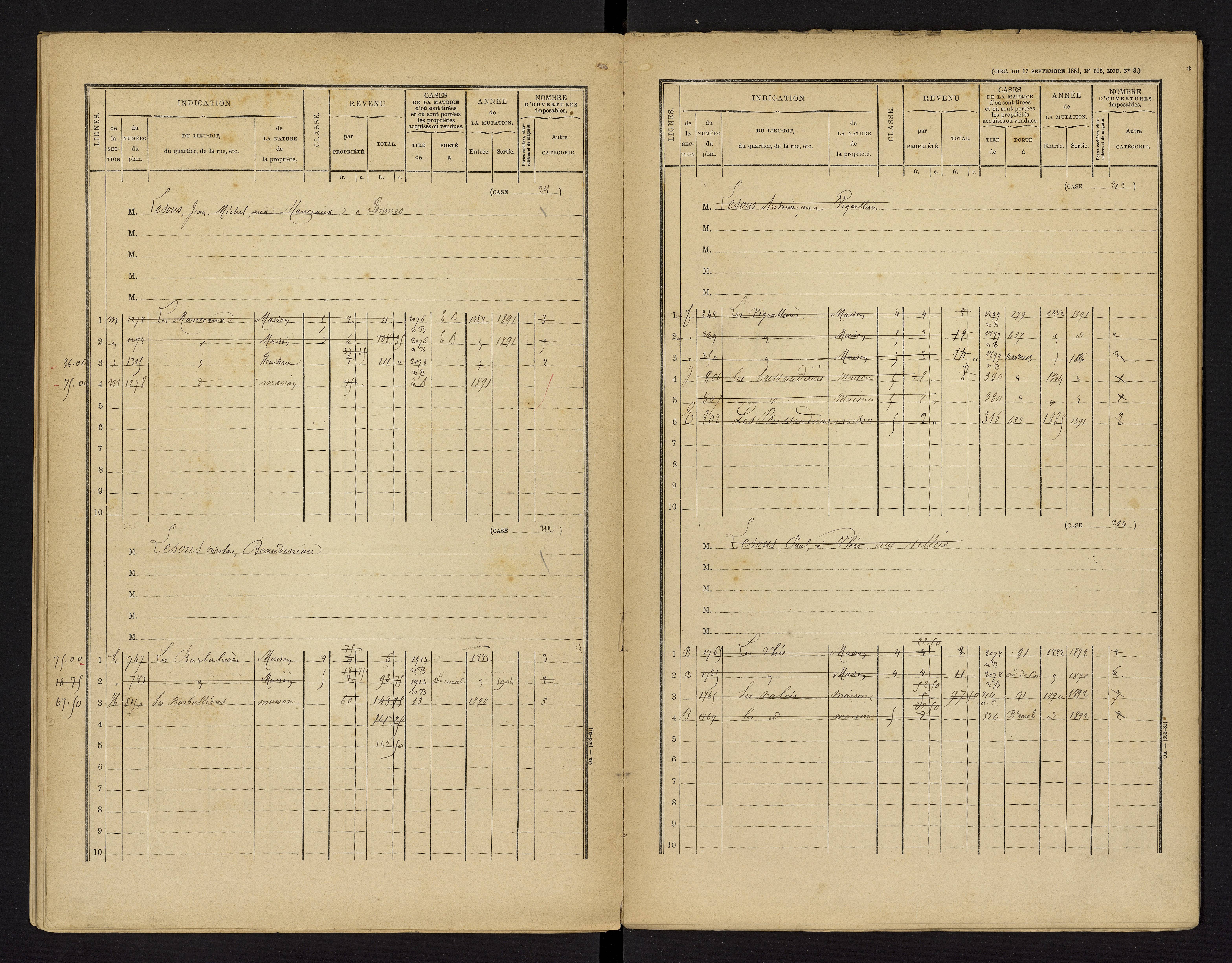 Bonnes - FRAD086_cadastre Cases 1-480 