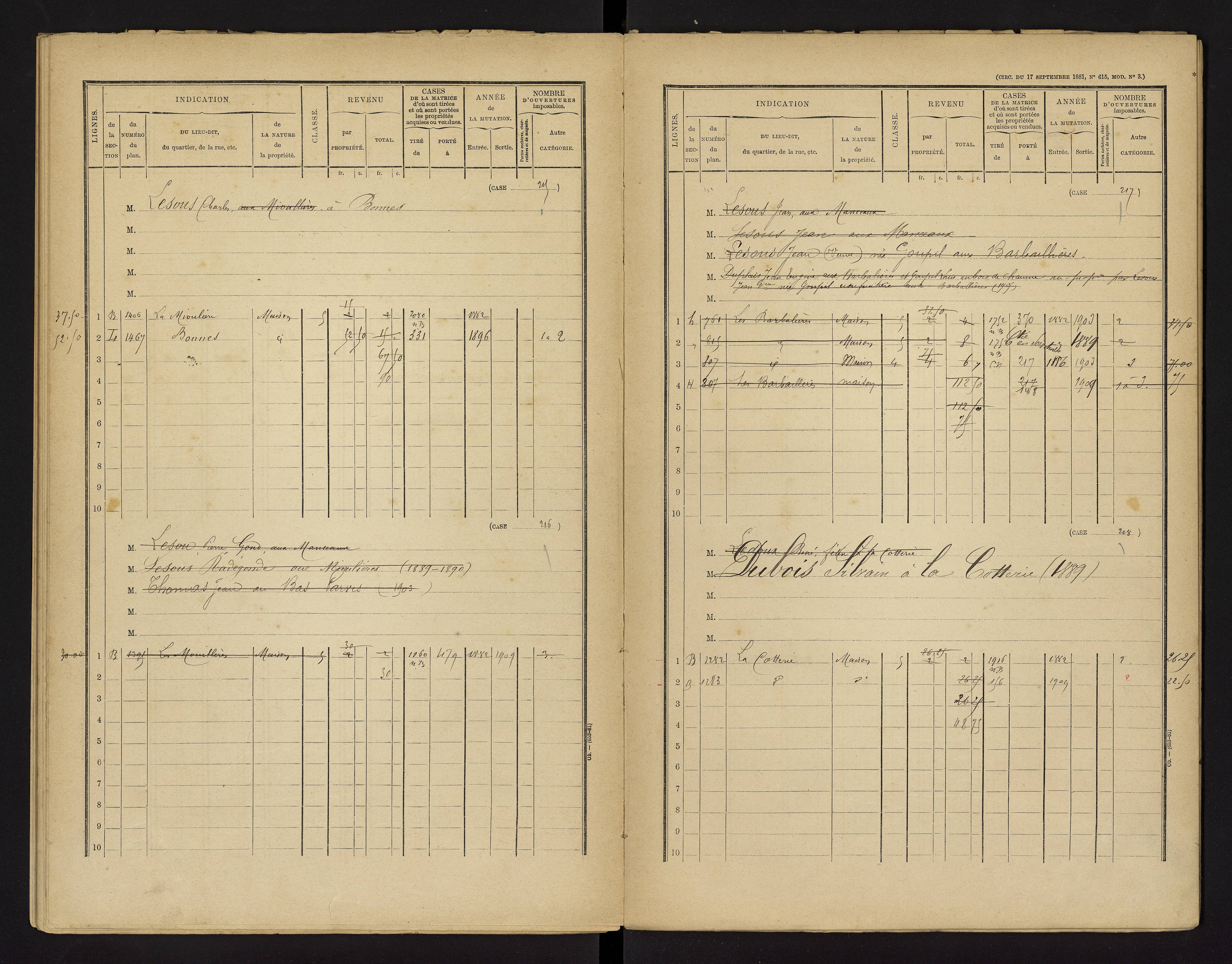 Bonnes - FRAD086_cadastre Cases 1-480 