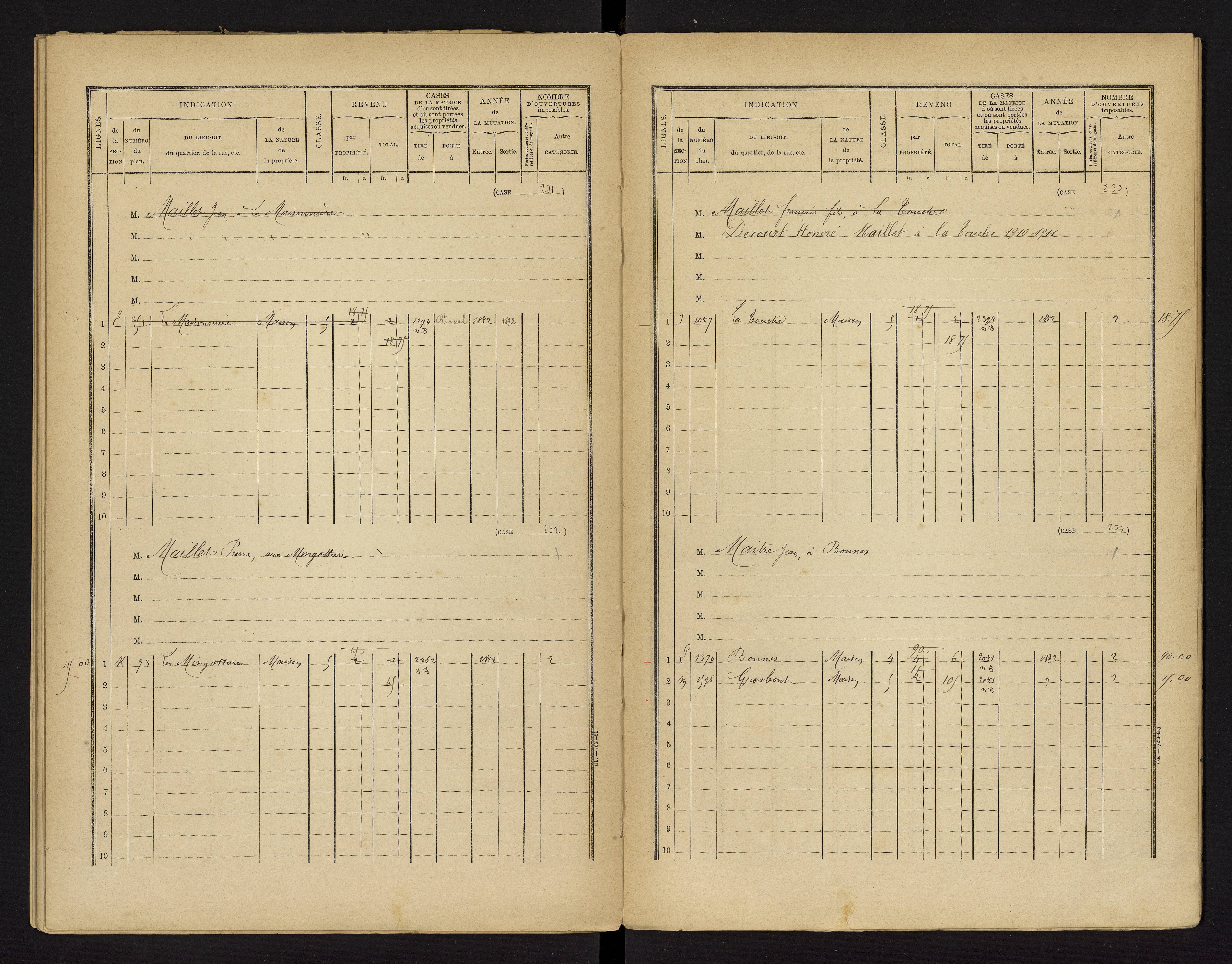 Bonnes - FRAD086_cadastre Cases 1-480 