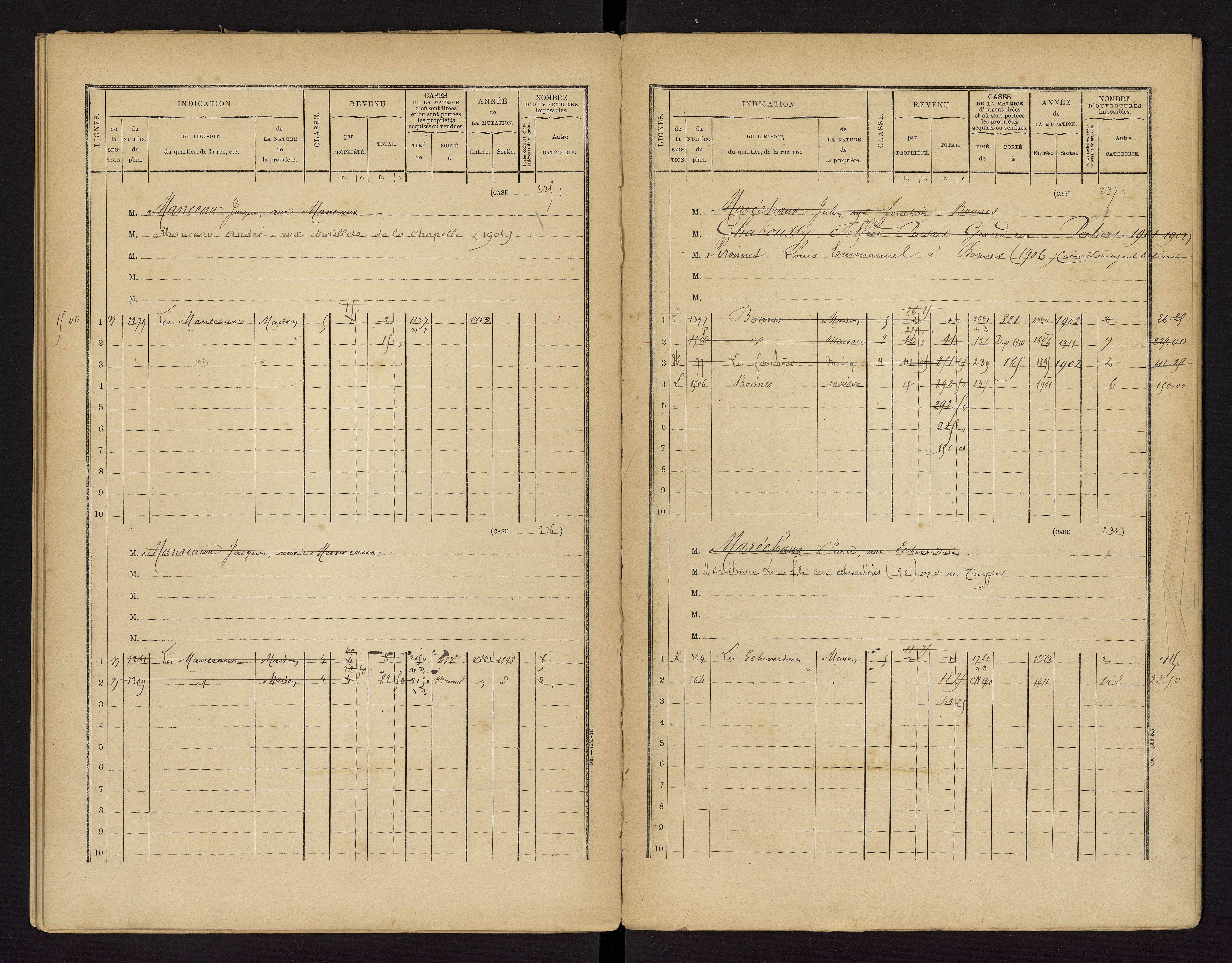Bonnes - FRAD086_cadastre Cases 1-480 