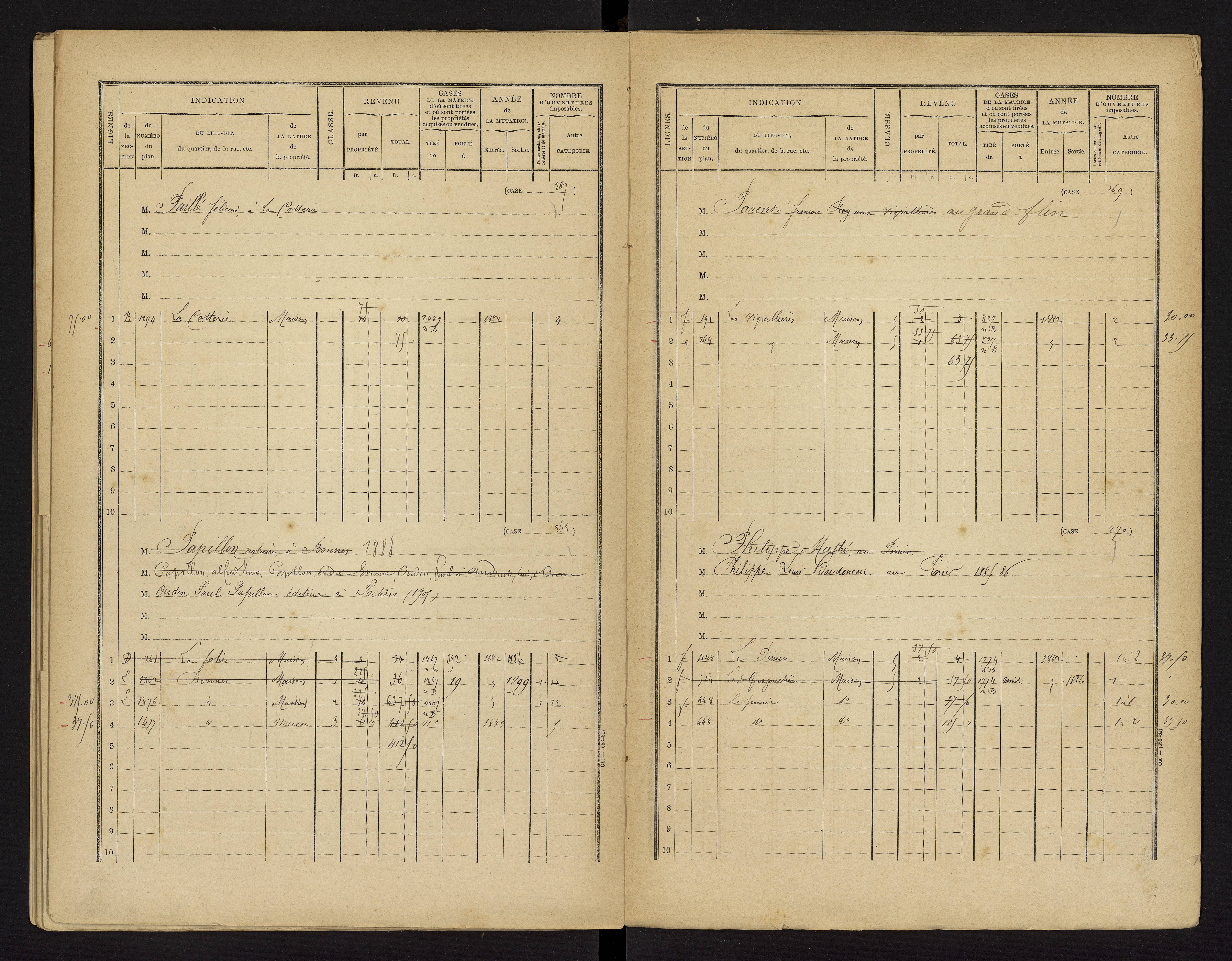 Bonnes - FRAD086_cadastre Cases 1-480 