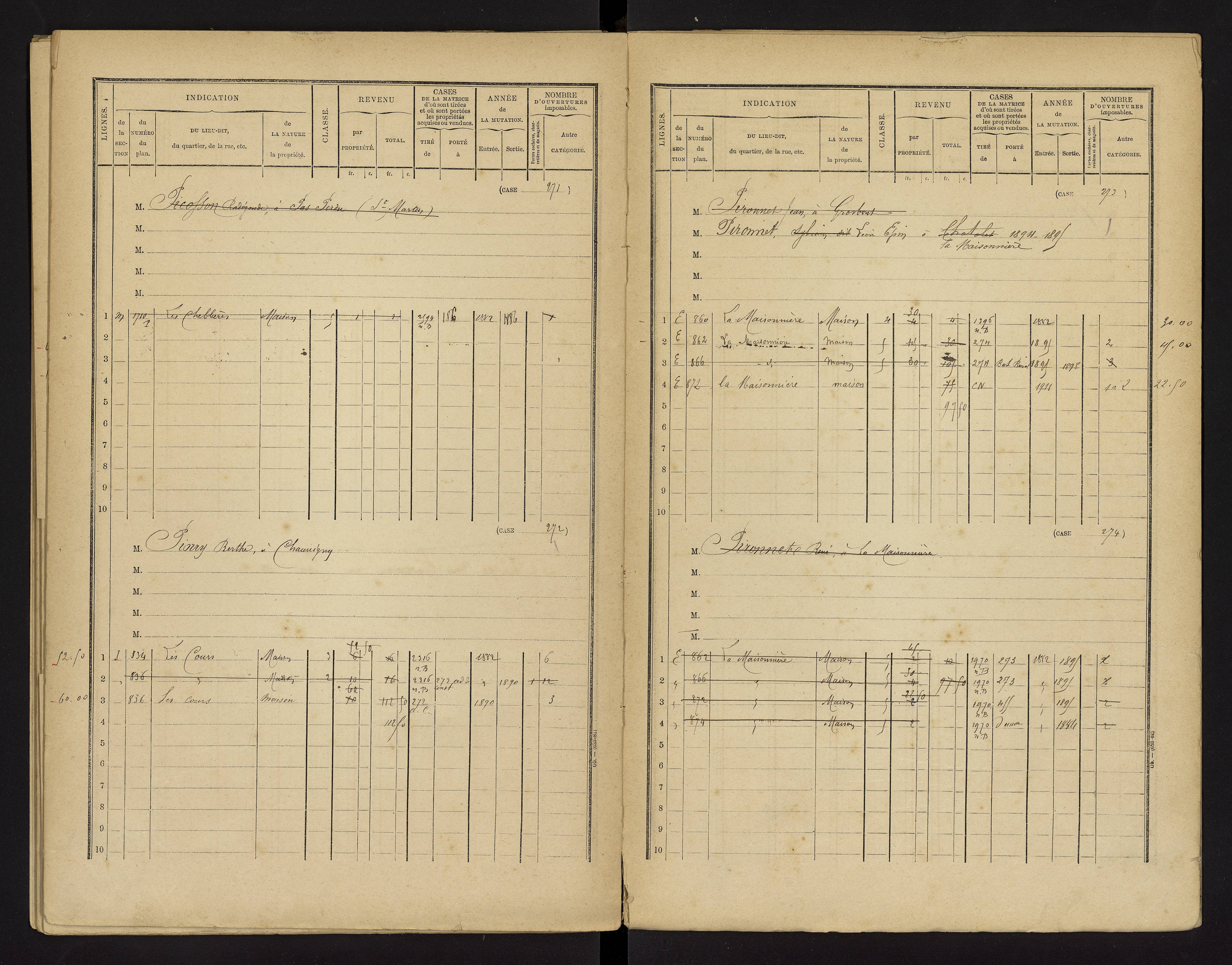Bonnes - FRAD086_cadastre Cases 1-480 
