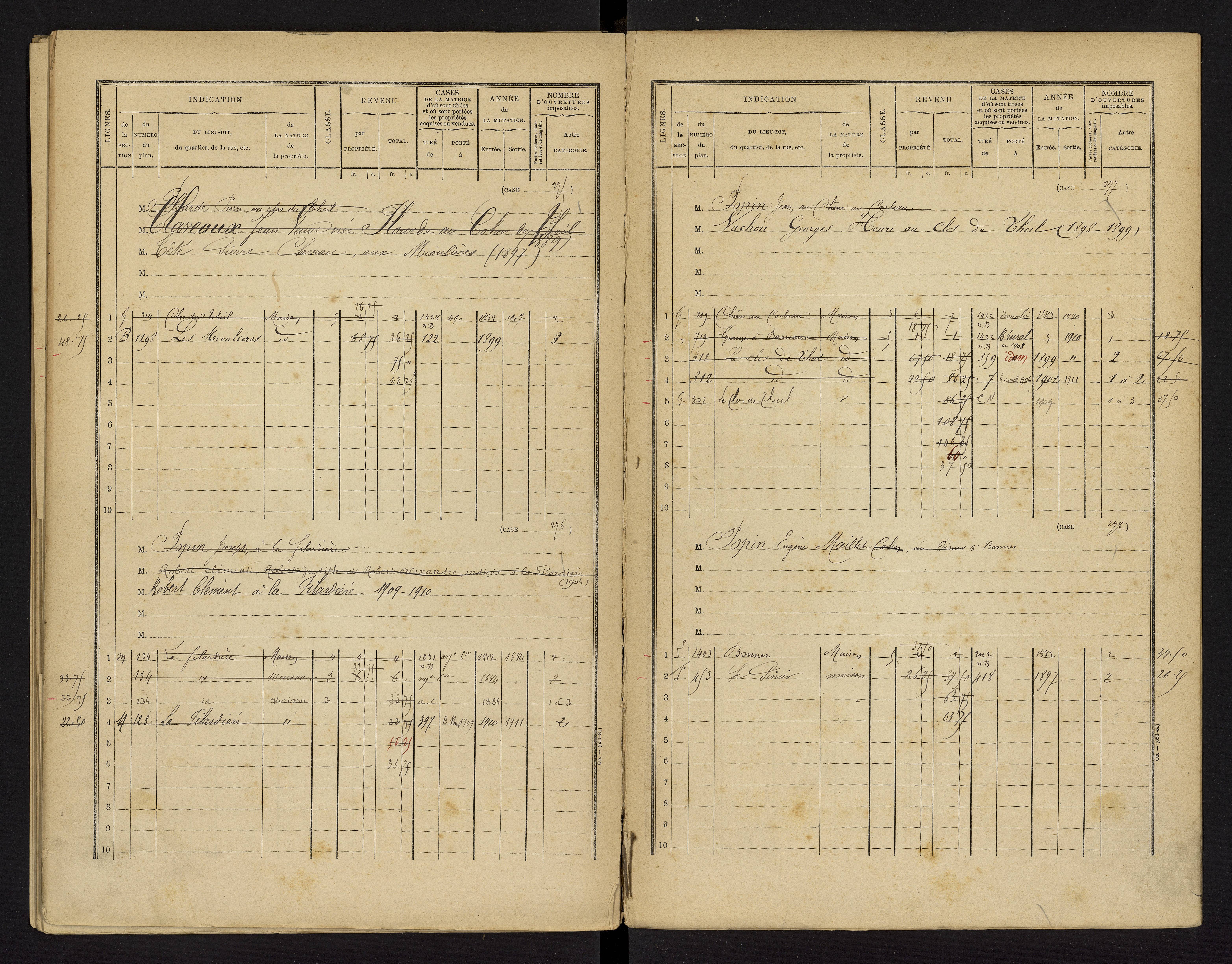 Bonnes - FRAD086_cadastre Cases 1-480 