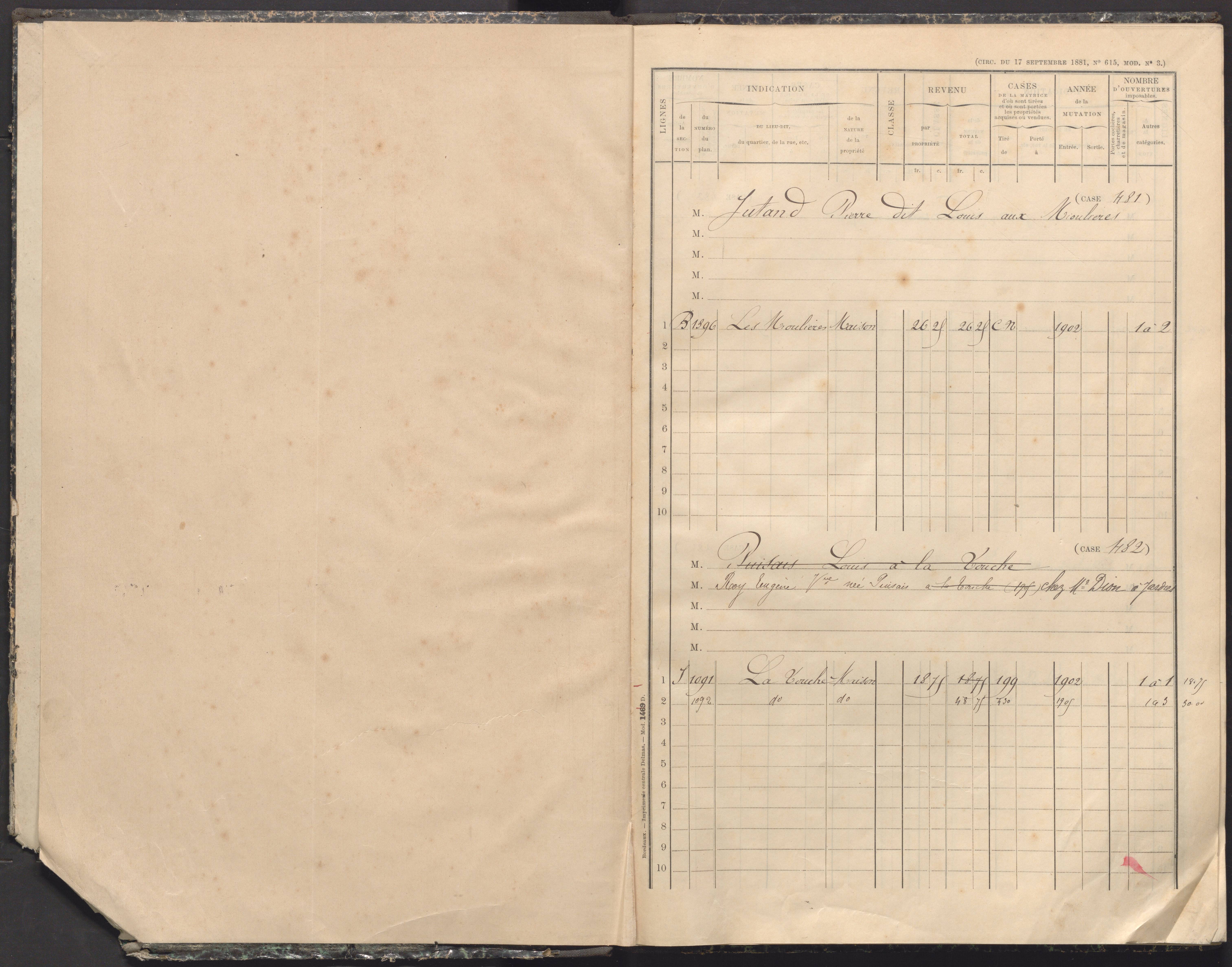 Bonnes - FRAD086_cadastre Cases 481-507 