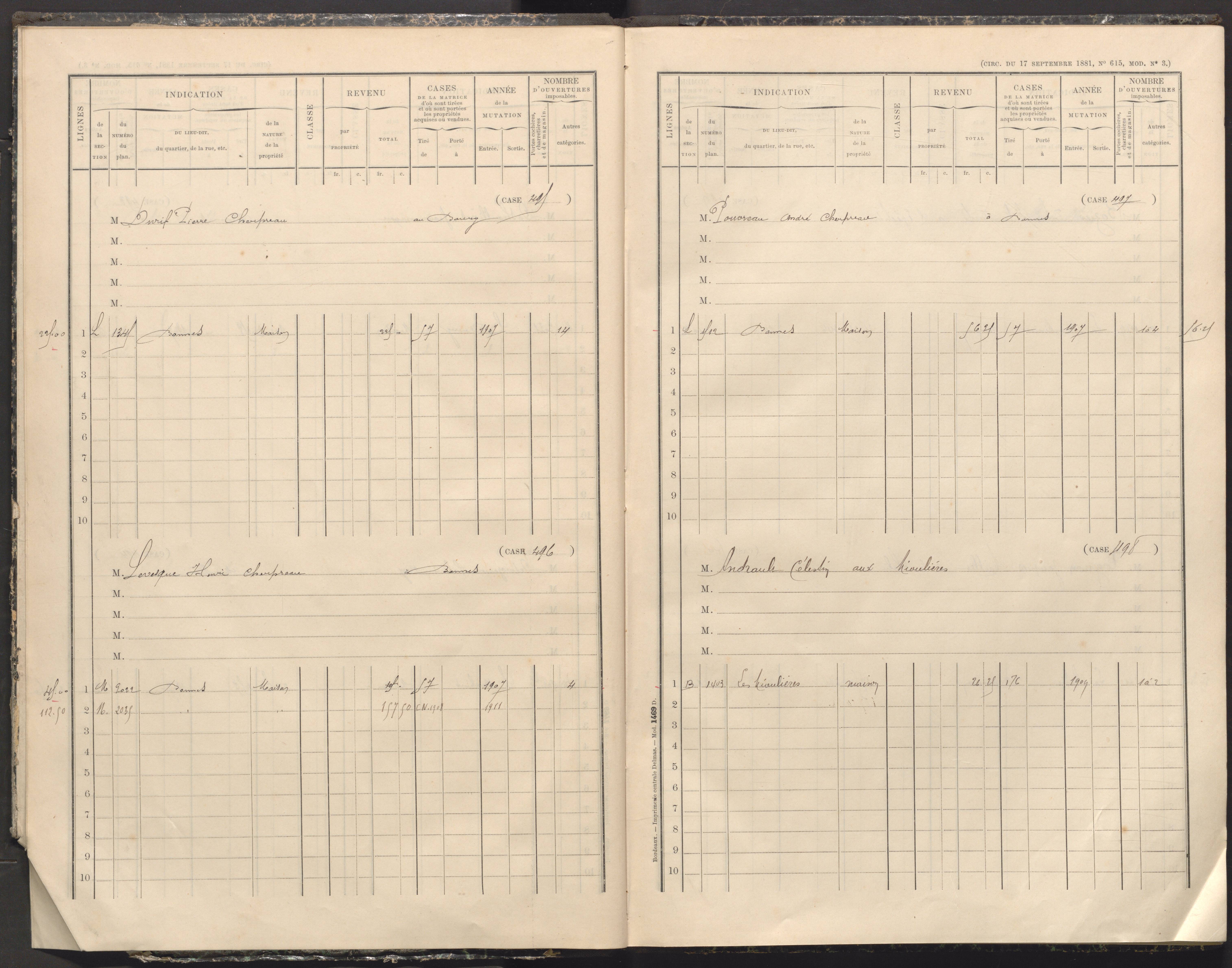 Bonnes - FRAD086_cadastre Cases 481-507 