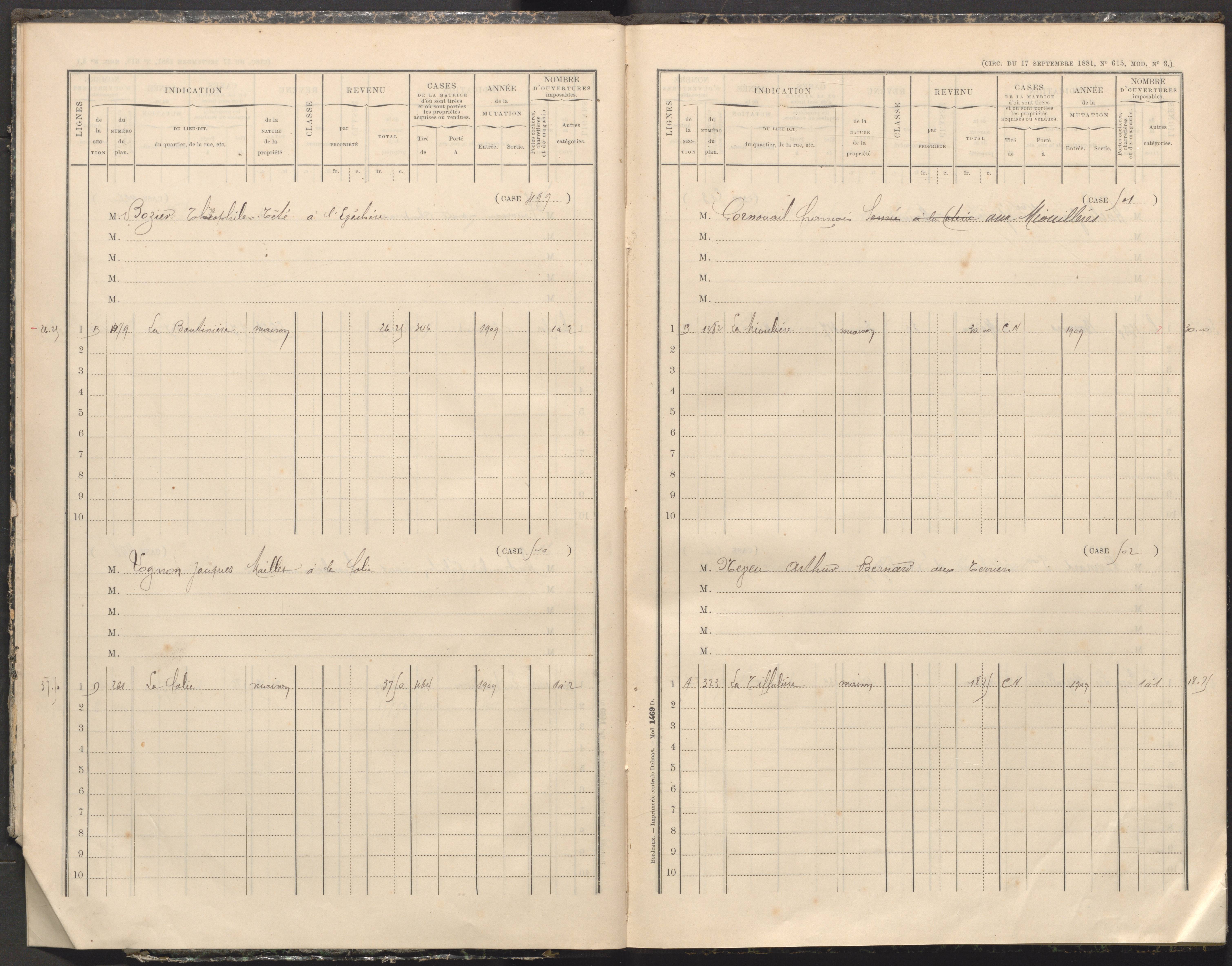 Bonnes - FRAD086_cadastre Cases 481-507 