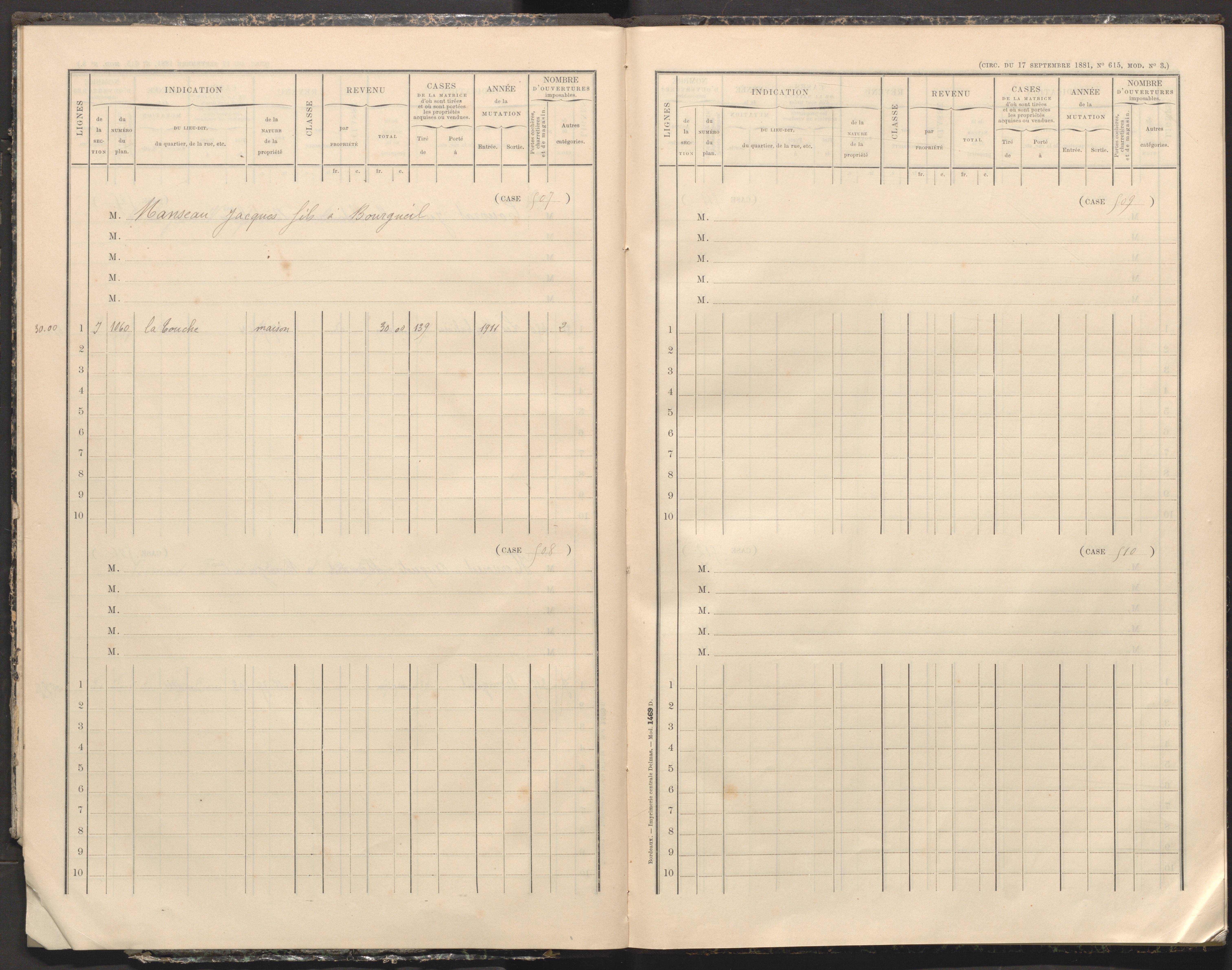 Bonnes - FRAD086_cadastre Cases 481-507 