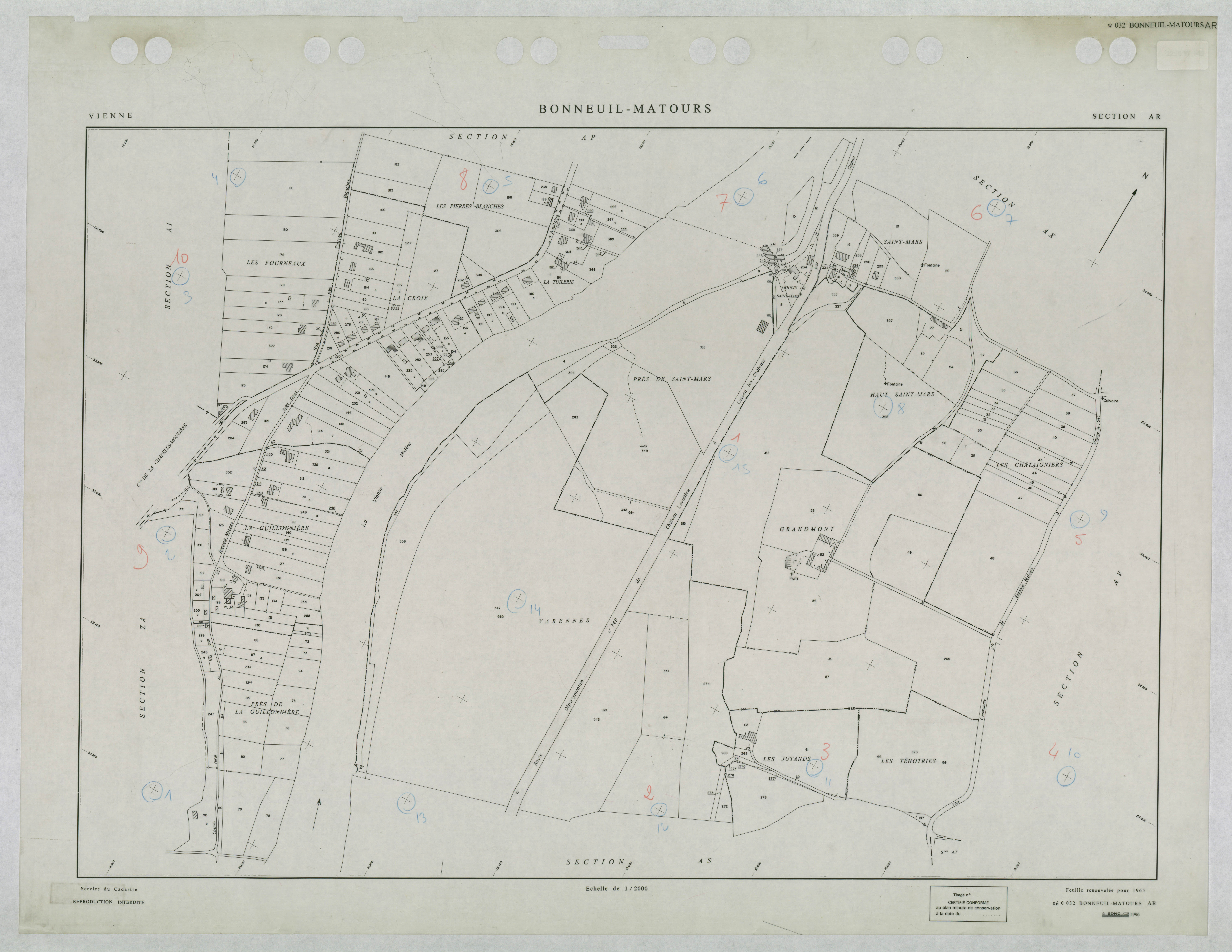 Bonneuil-Matours - FRAD086_cadastre Plans renouvelés 