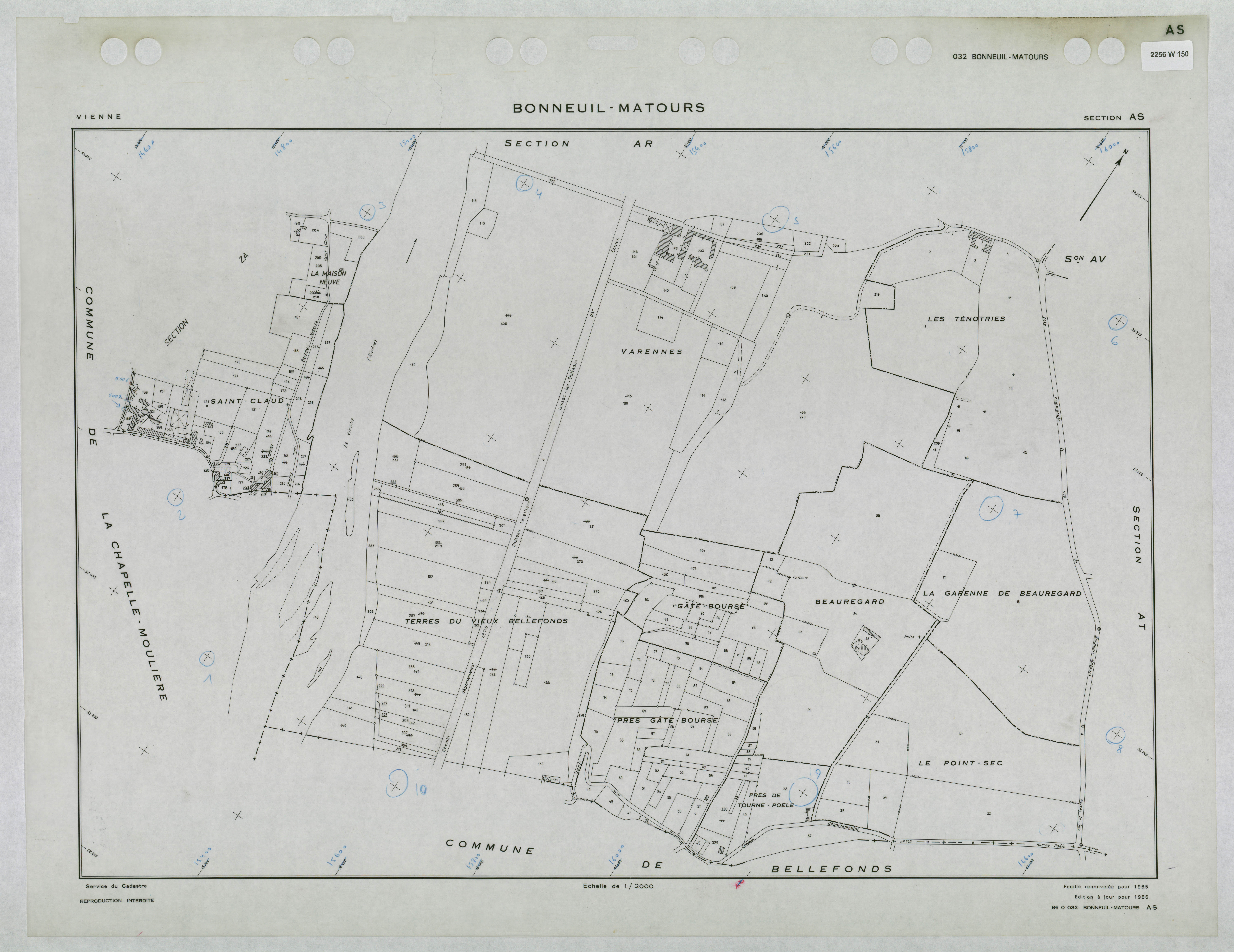 Bonneuil-Matours - FRAD086_cadastre Plans renouvelés 