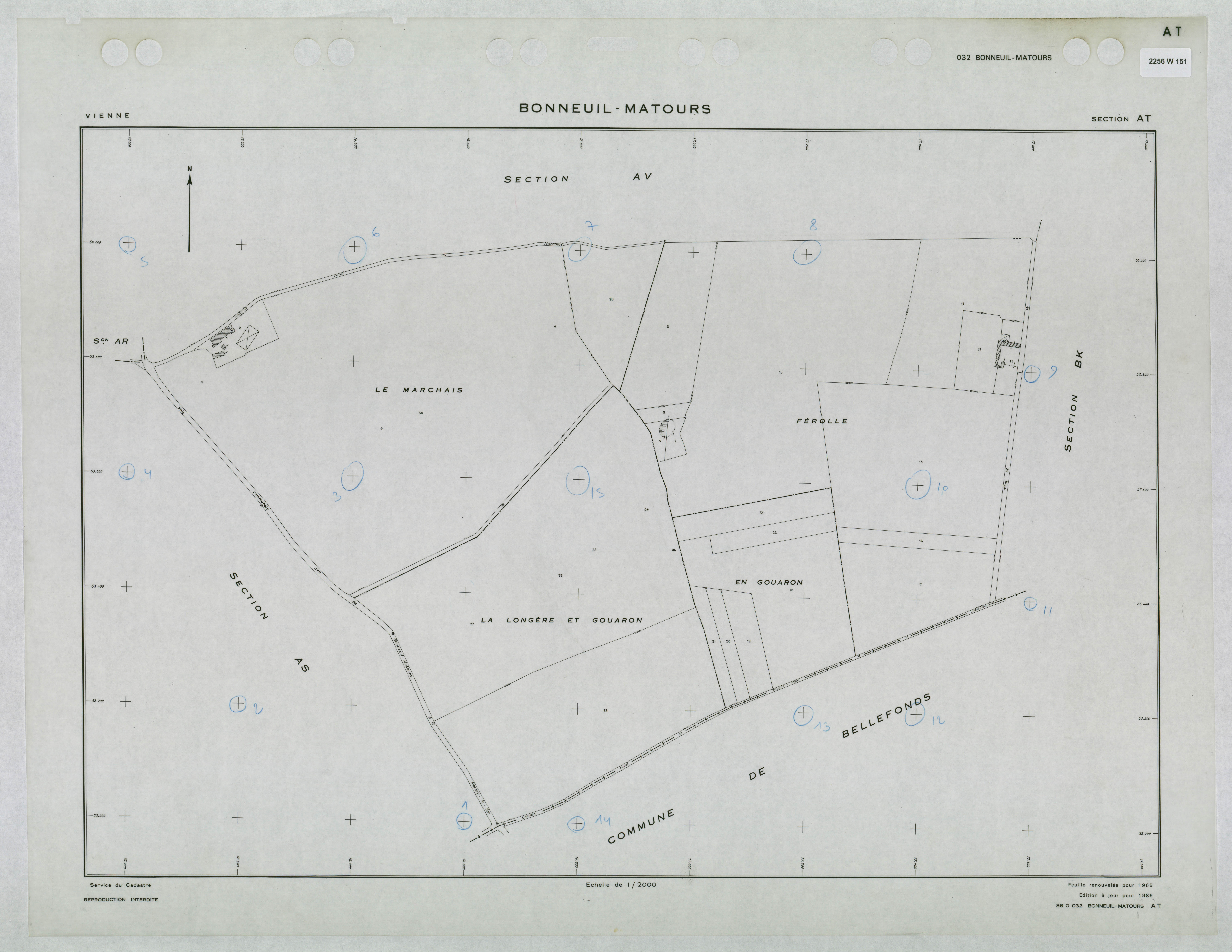 Bonneuil-Matours - FRAD086_cadastre Plans renouvelés 