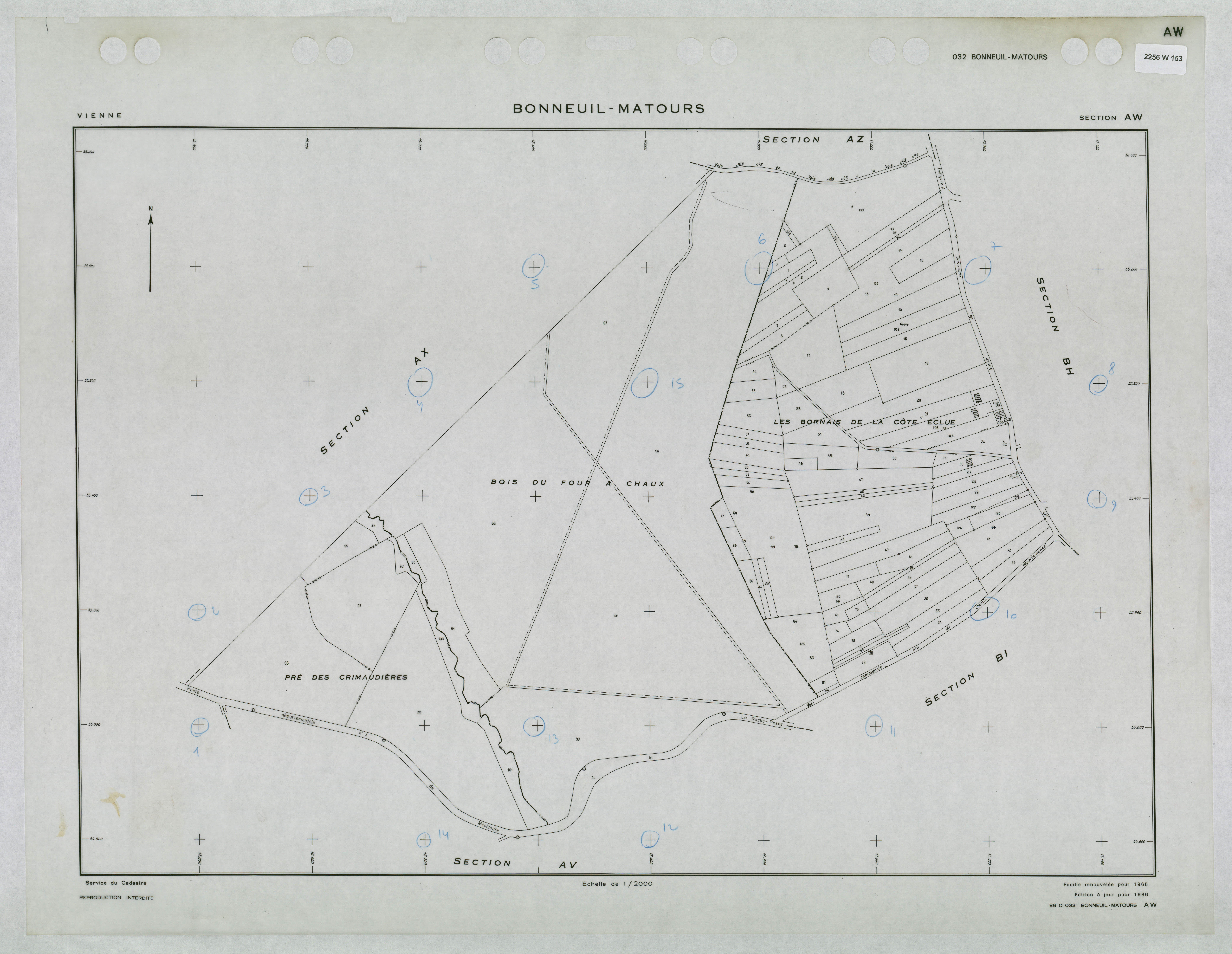 Bonneuil-Matours - FRAD086_cadastre Plans renouvelés 
