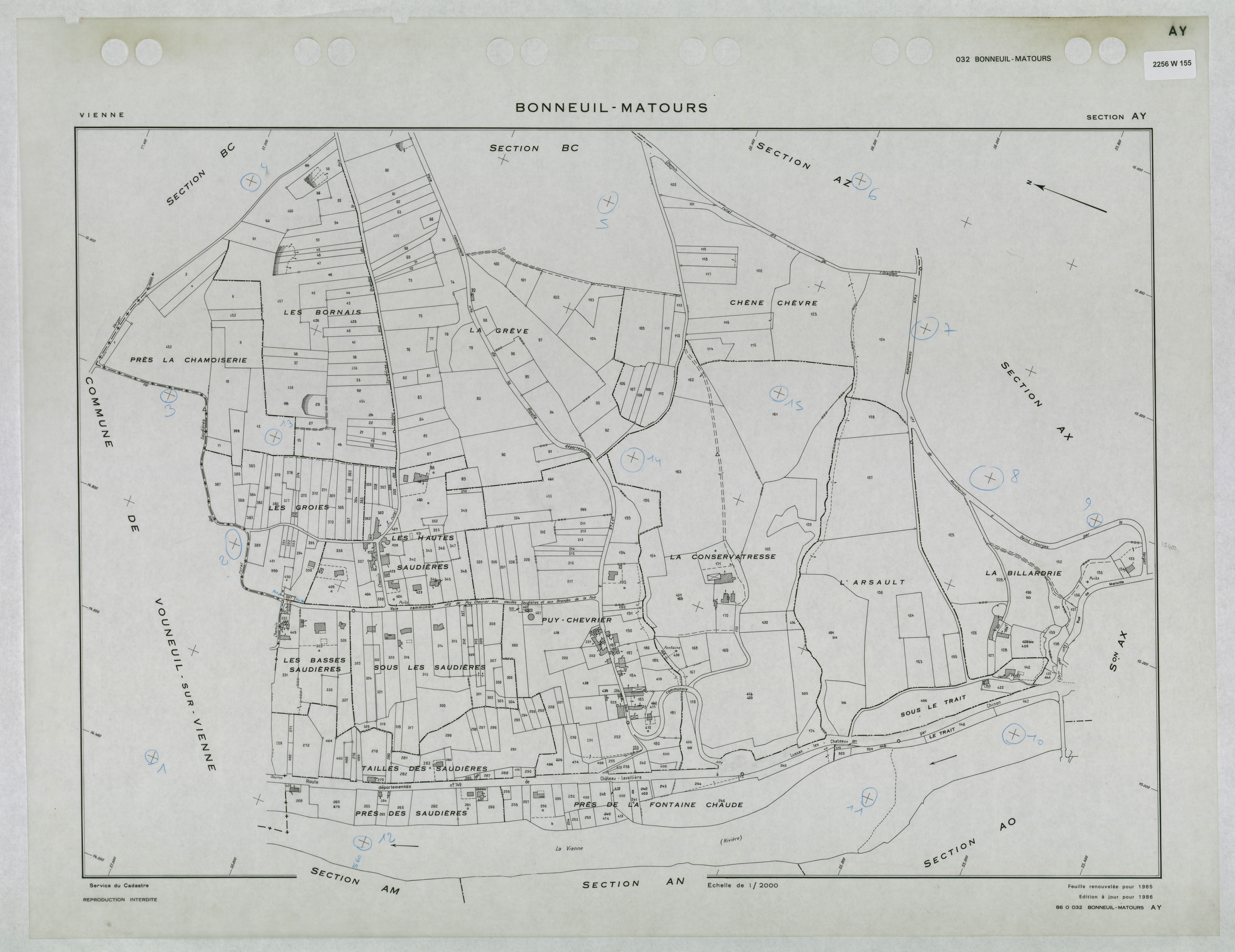 Bonneuil-Matours - FRAD086_cadastre Plans renouvelés 