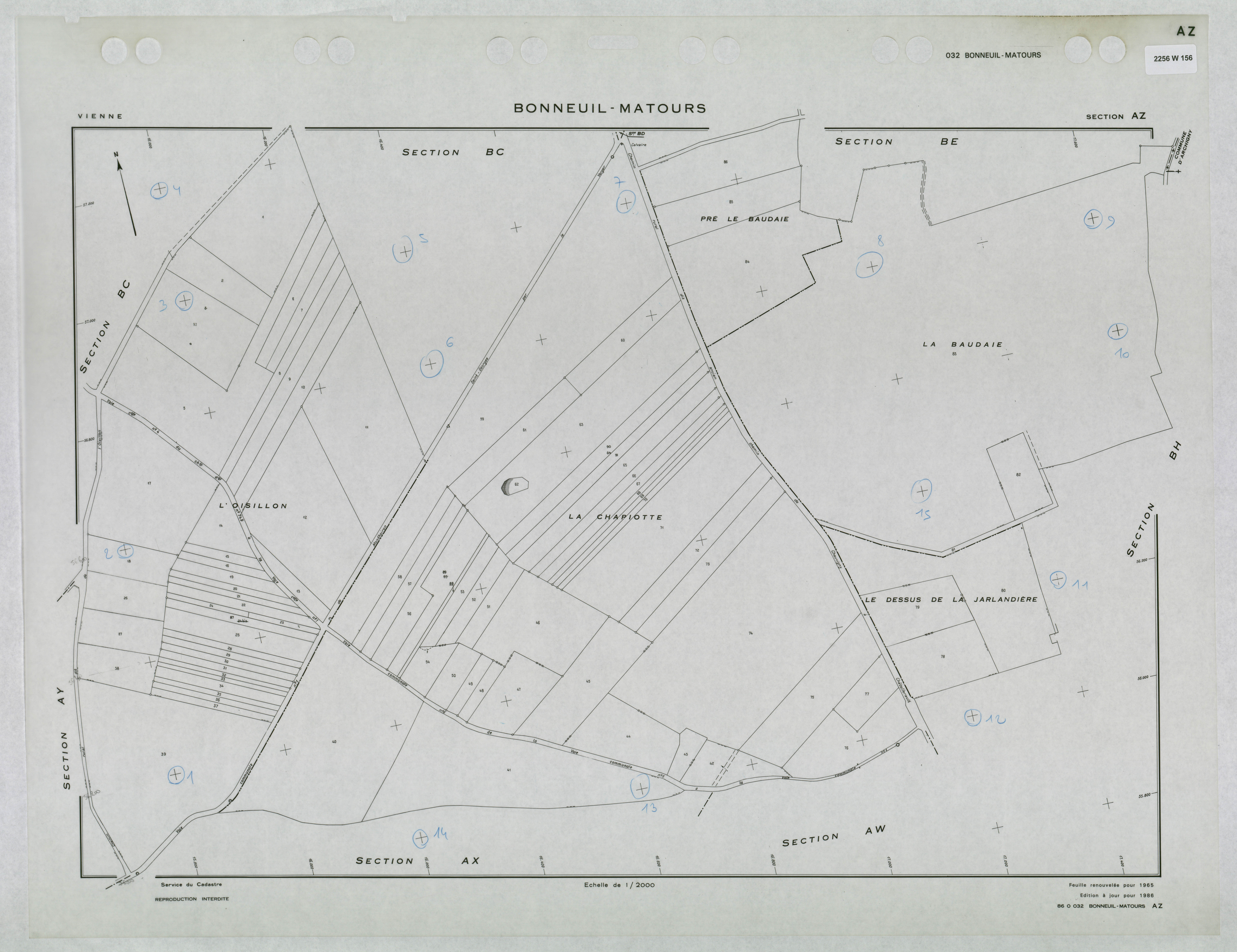 Bonneuil-Matours - FRAD086_cadastre Plans renouvelés 
