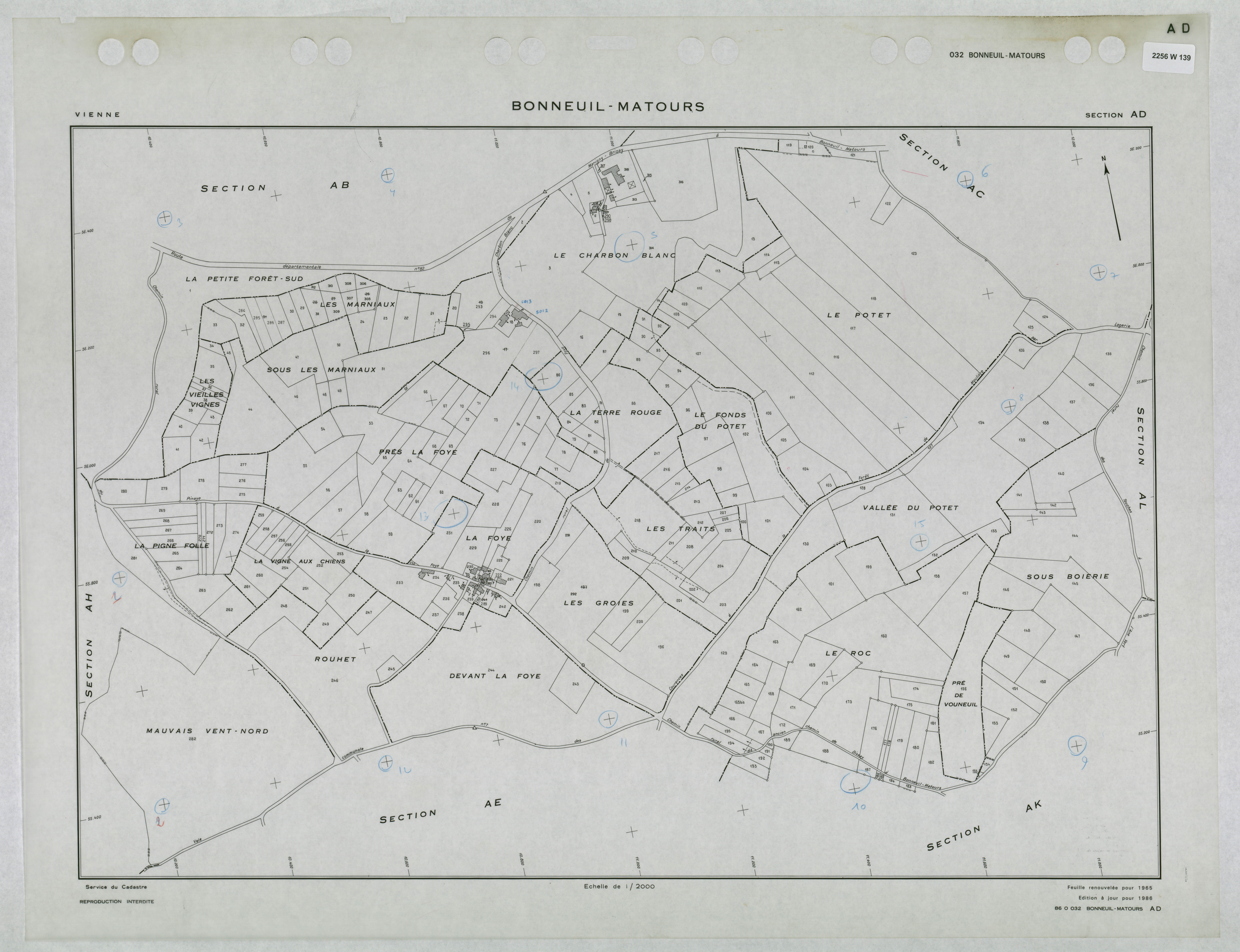 Bonneuil-Matours - FRAD086_cadastre Plans renouvelés 