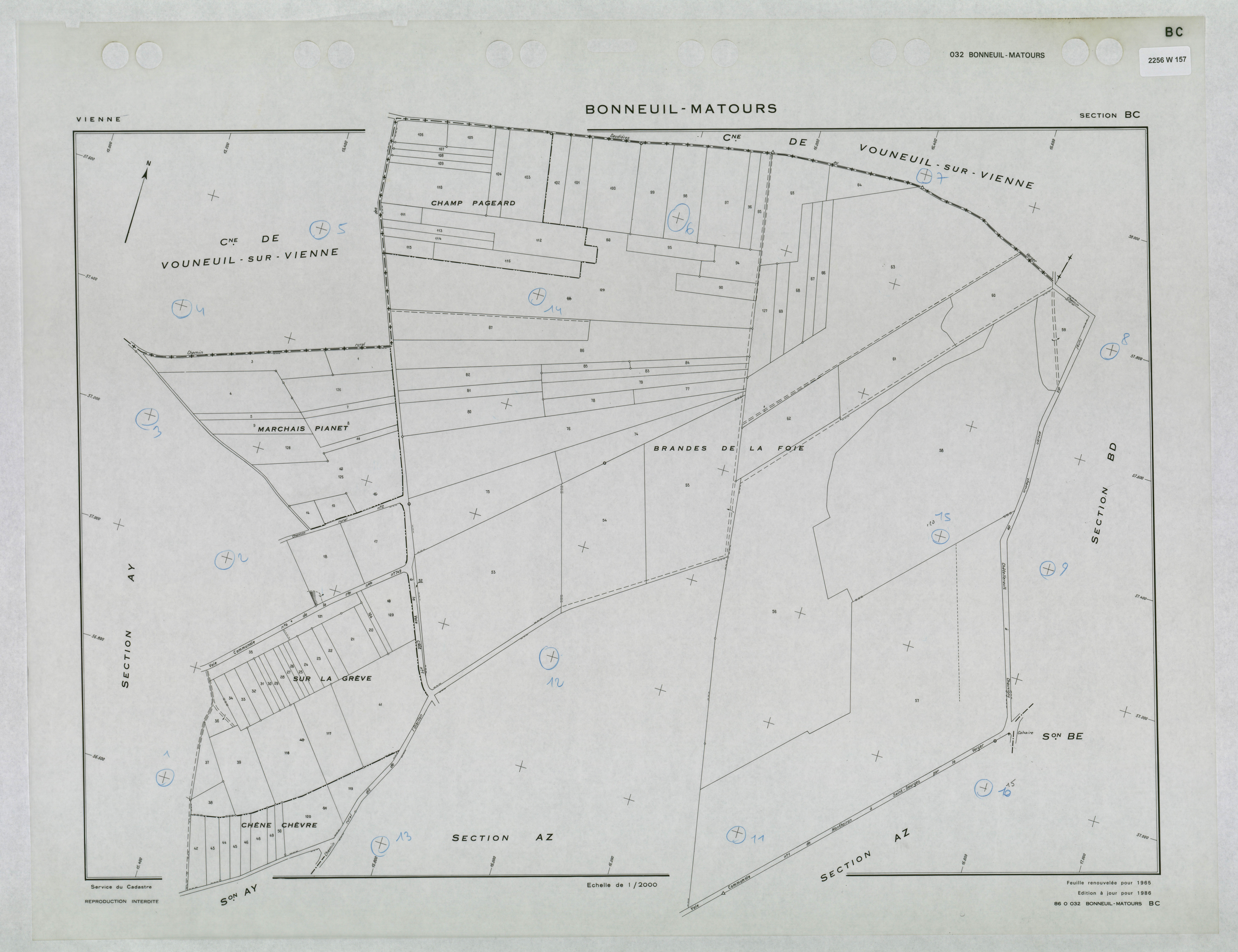 Bonneuil-Matours - FRAD086_cadastre Plans renouvelés 