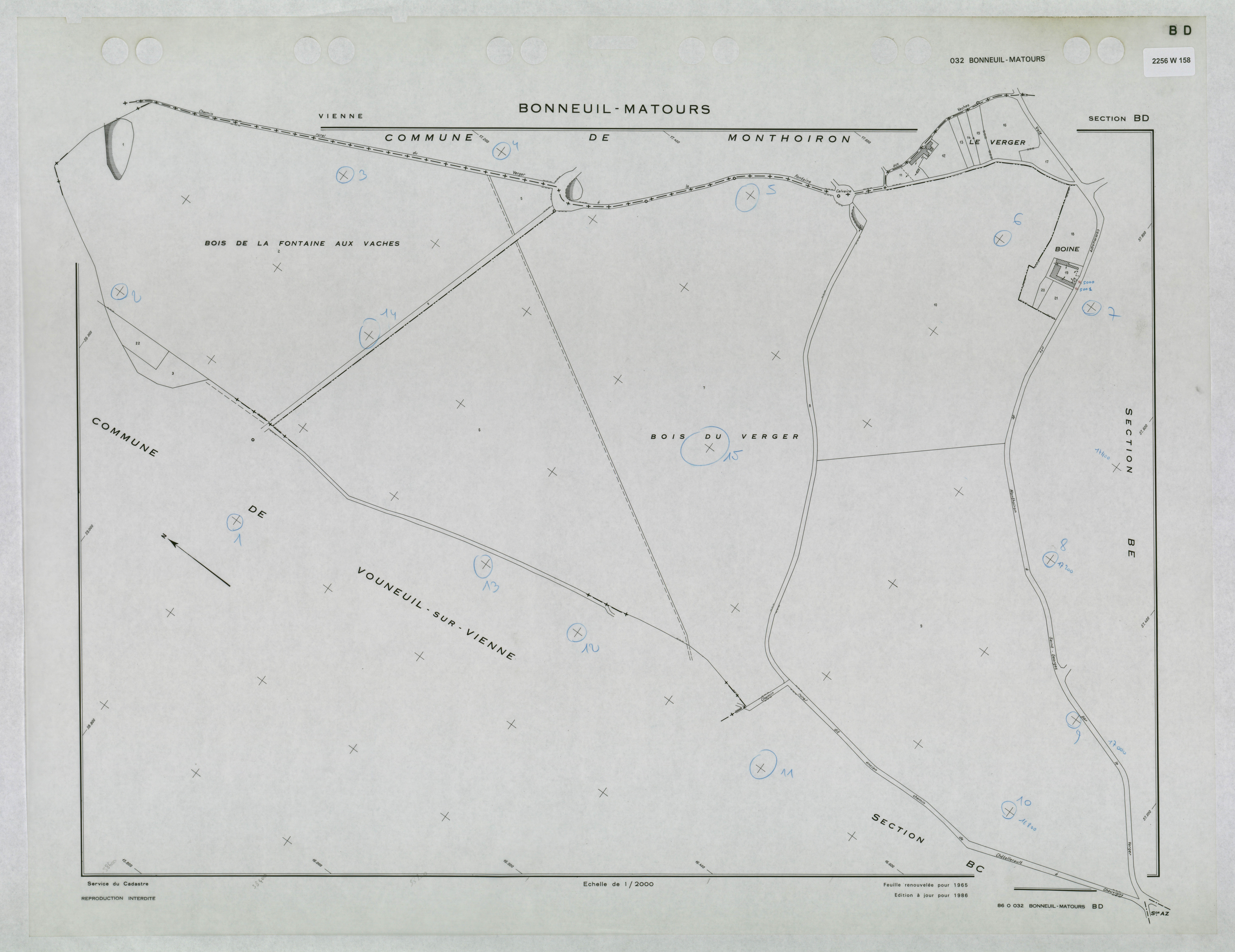 Bonneuil-Matours - FRAD086_cadastre Plans renouvelés 