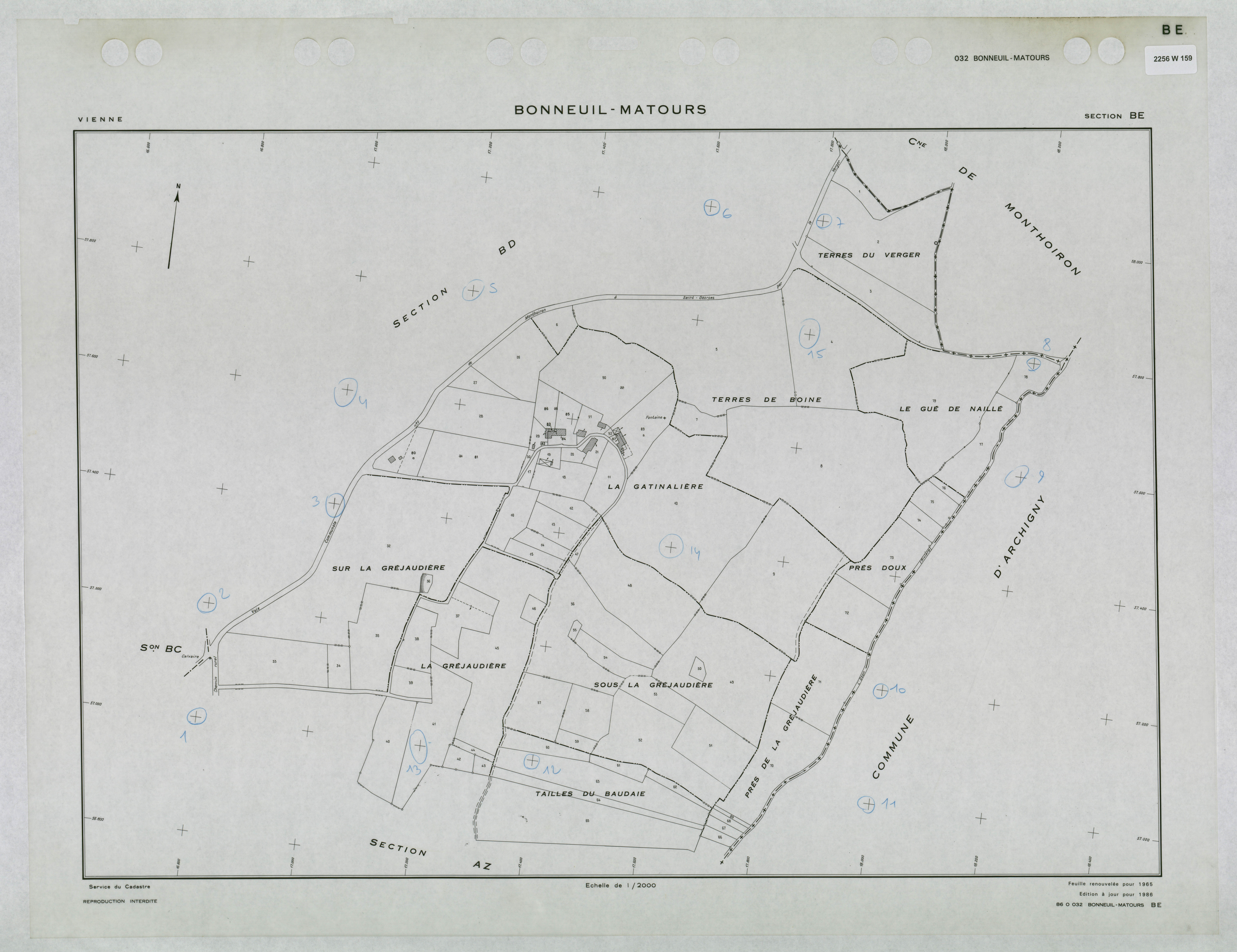 Bonneuil-Matours - FRAD086_cadastre Plans renouvelés 