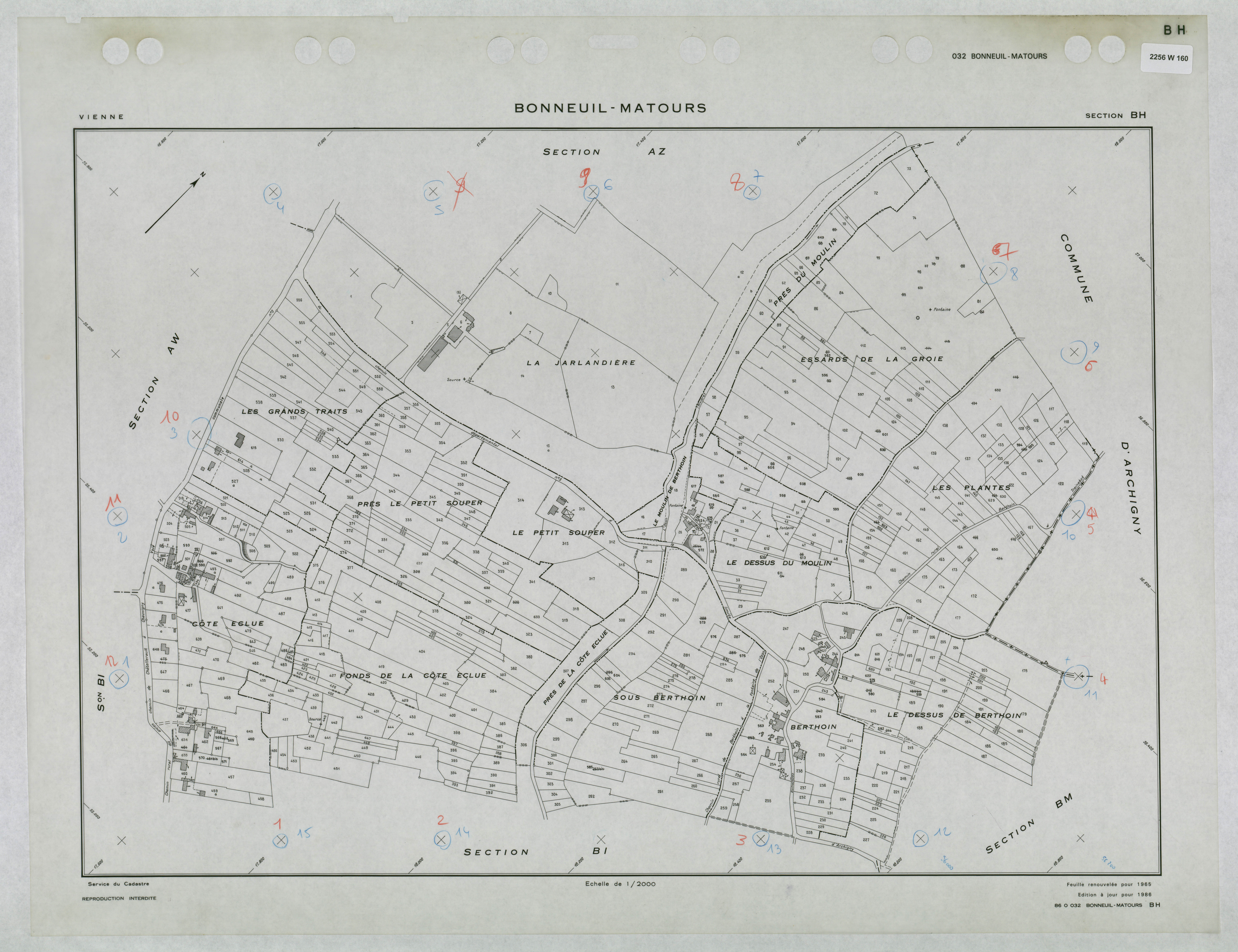 Bonneuil-Matours - FRAD086_cadastre Plans renouvelés 