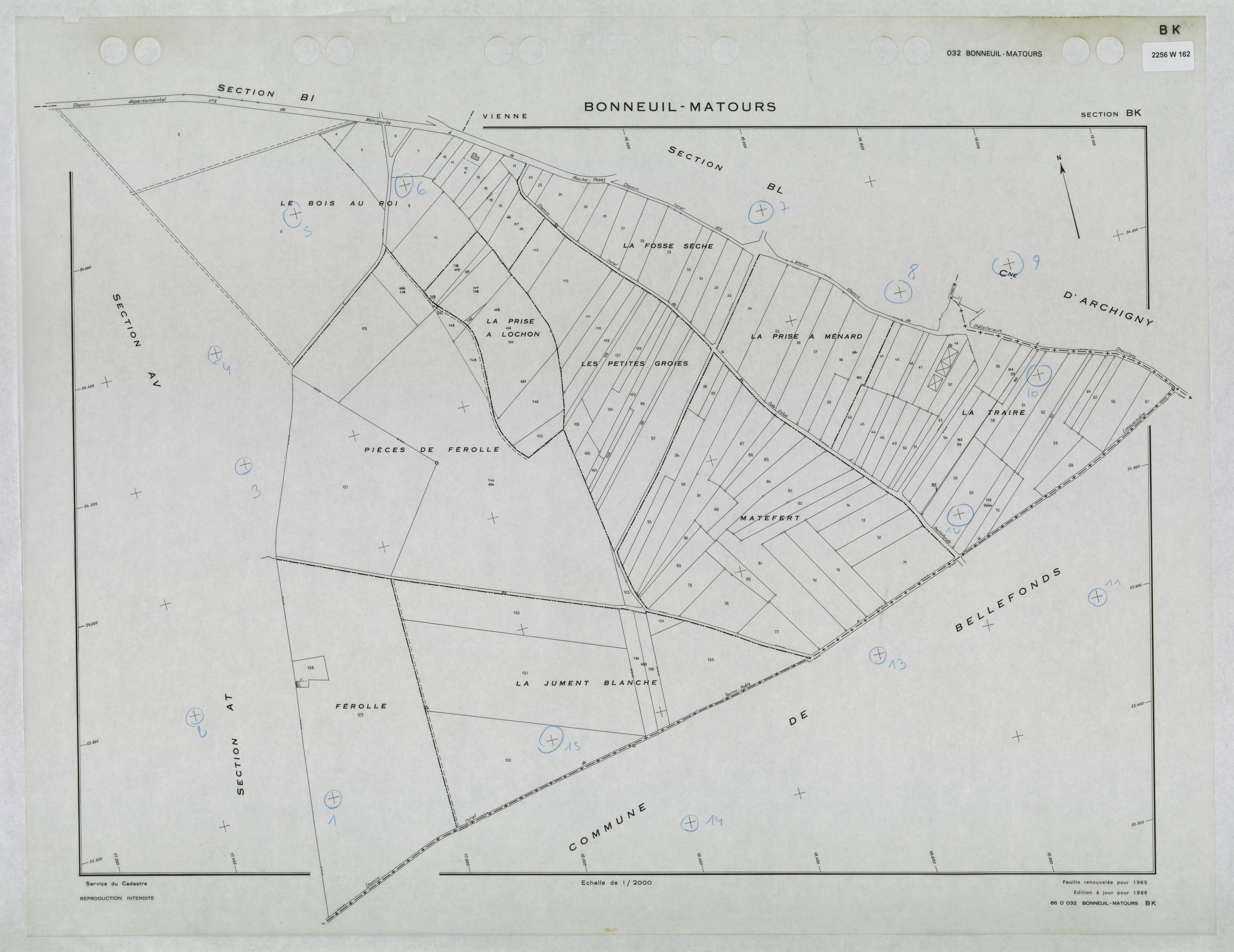 Bonneuil-Matours - FRAD086_cadastre Plans renouvelés 