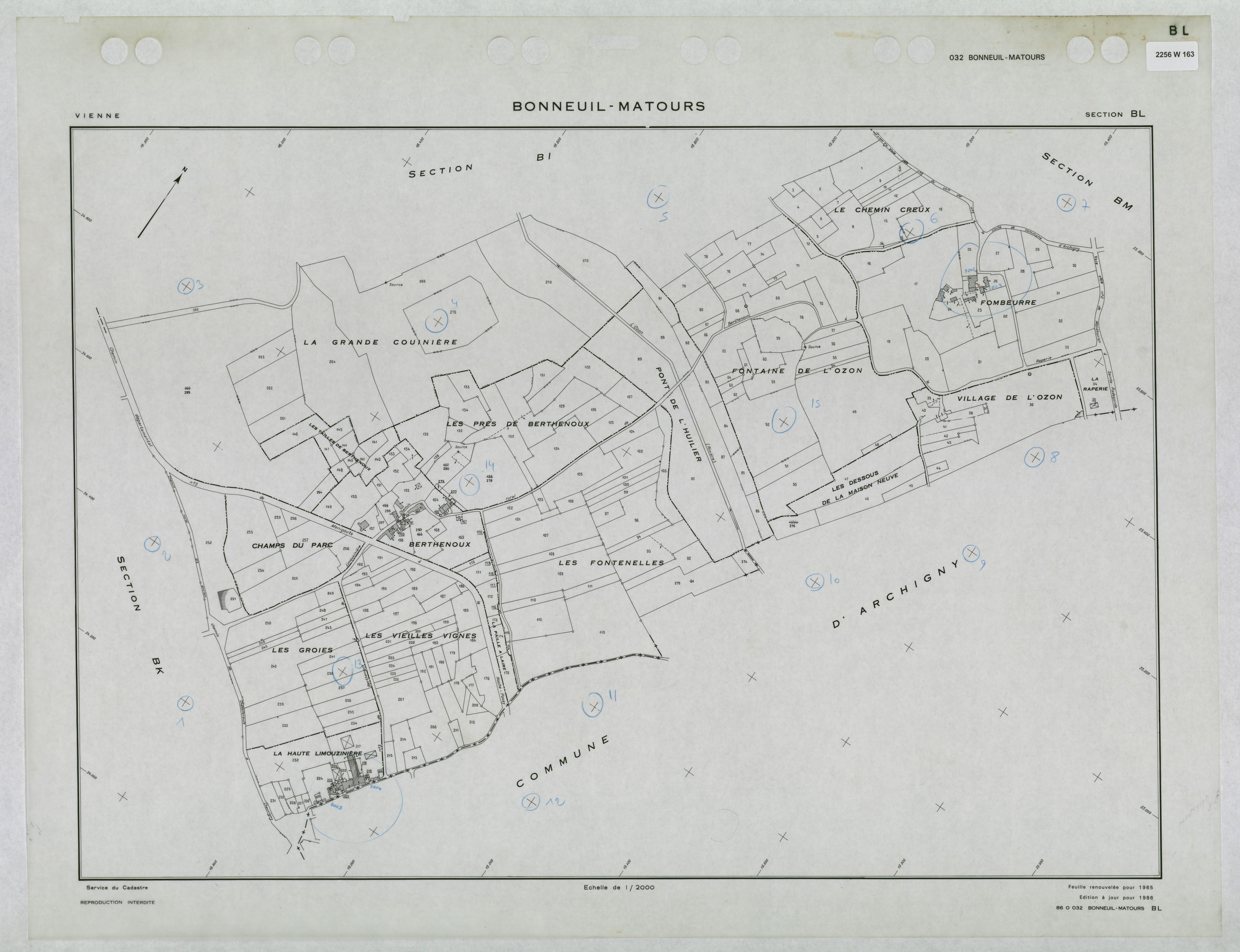 Bonneuil-Matours - FRAD086_cadastre Plans renouvelés 