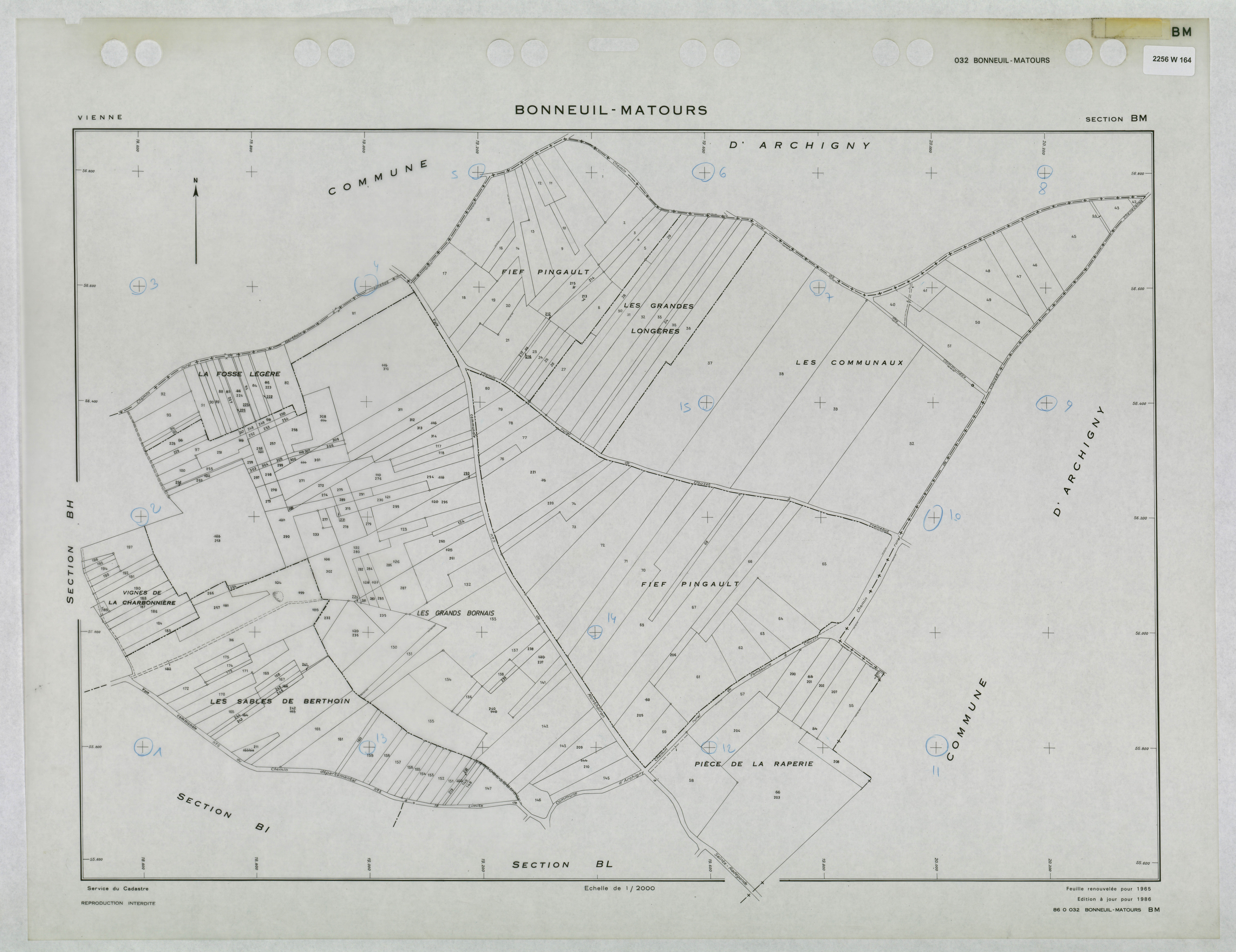 Bonneuil-Matours - FRAD086_cadastre Plans renouvelés 