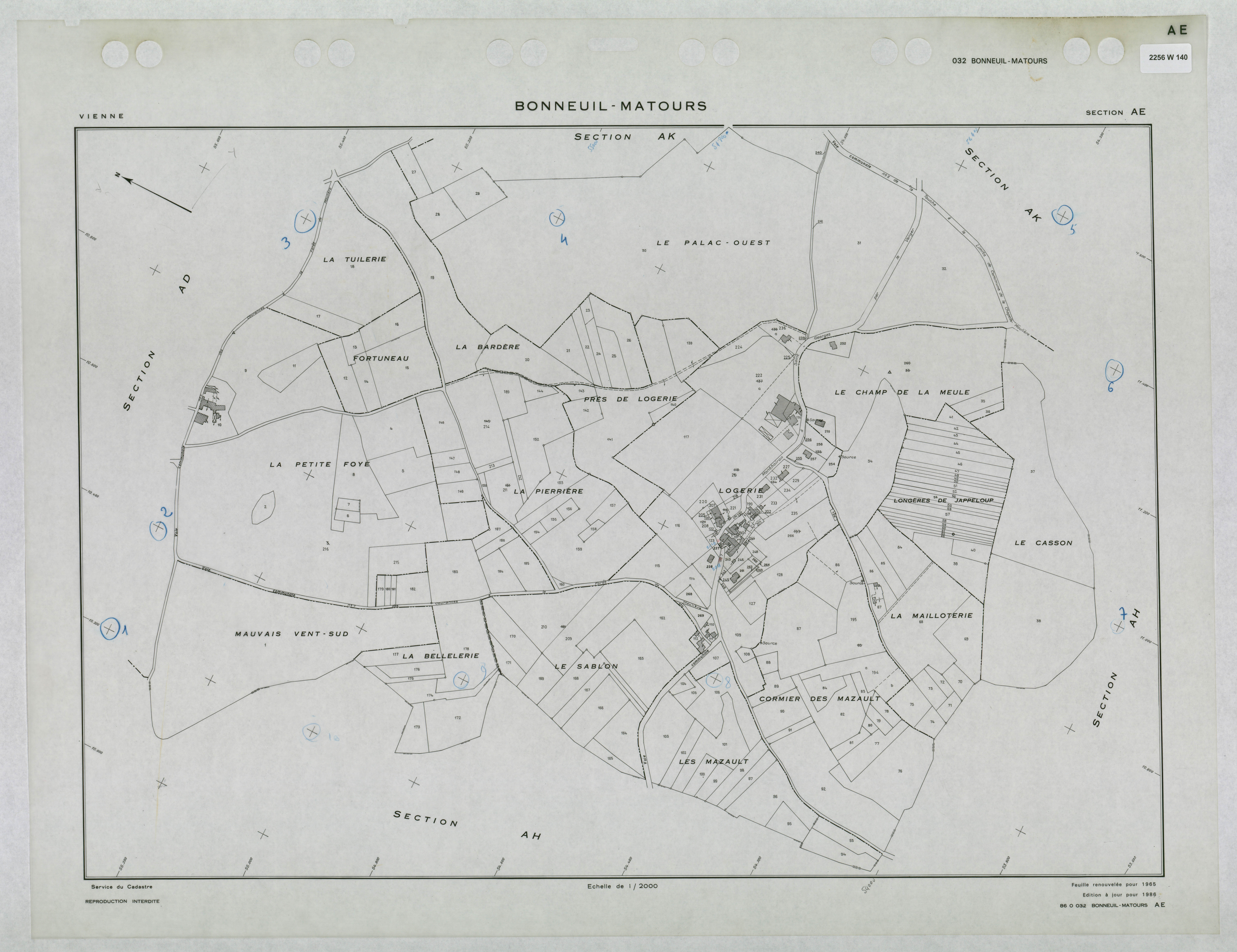 Bonneuil-Matours - FRAD086_cadastre Plans renouvelés 