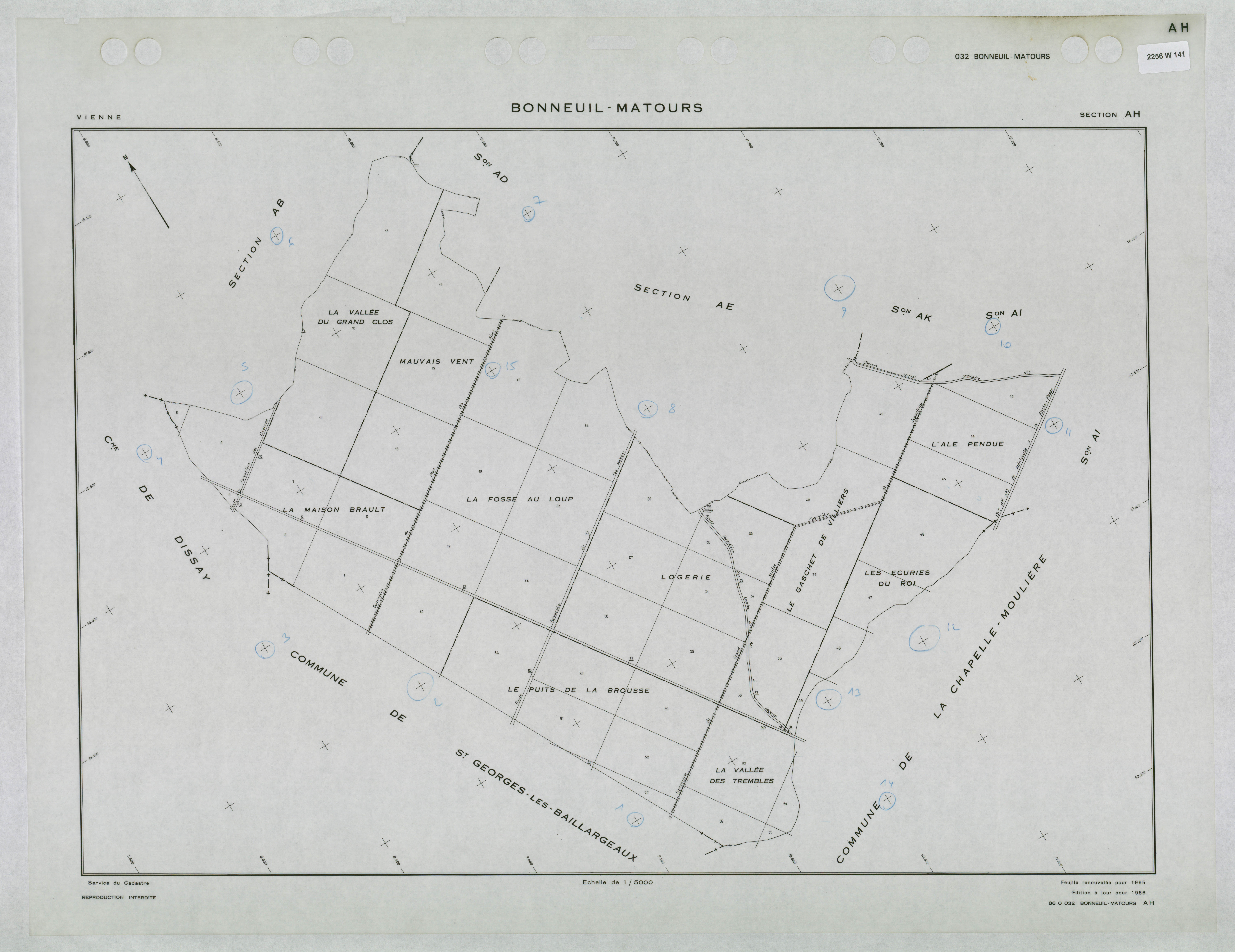 Bonneuil-Matours - FRAD086_cadastre Plans renouvelés 