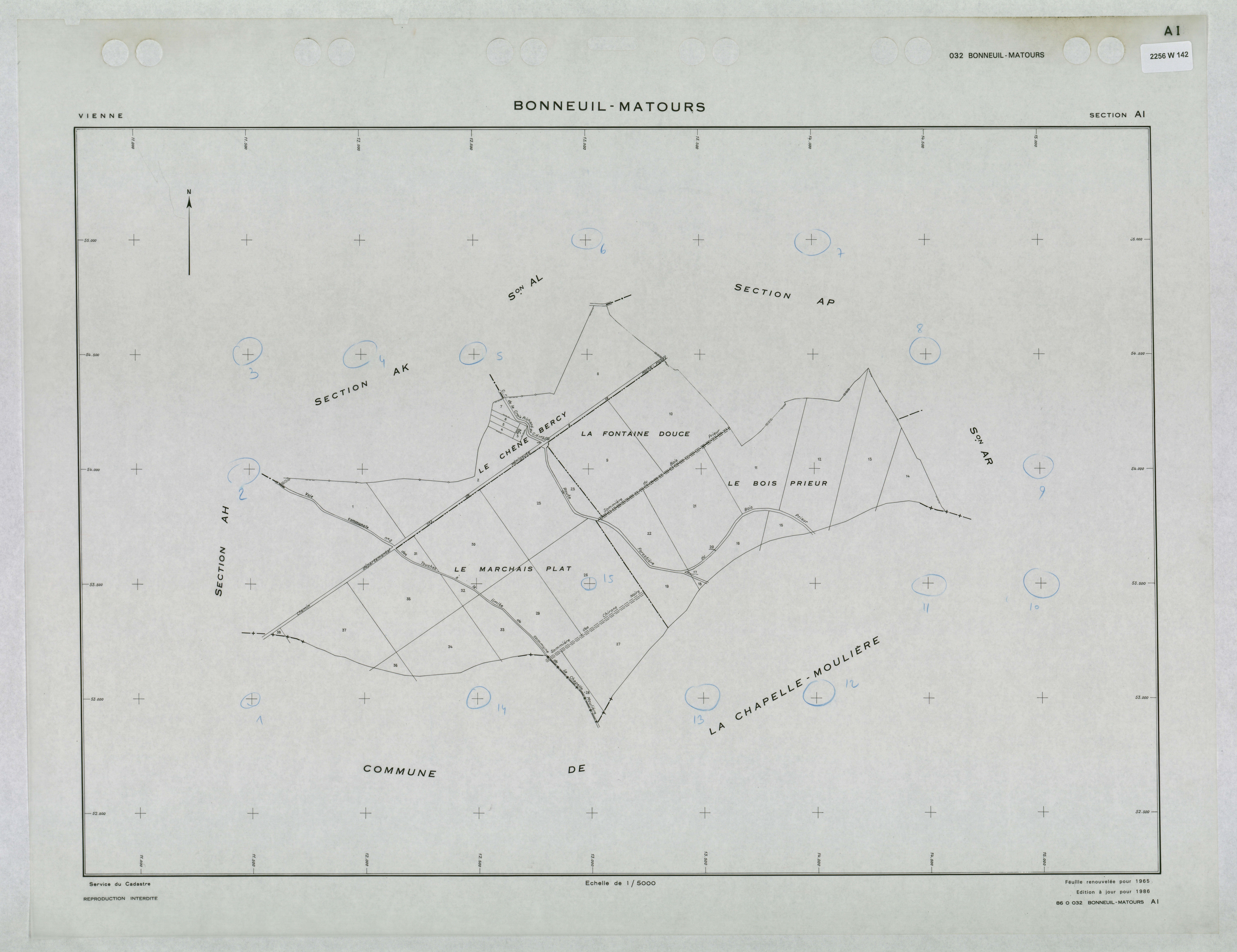 Bonneuil-Matours - FRAD086_cadastre Plans renouvelés 