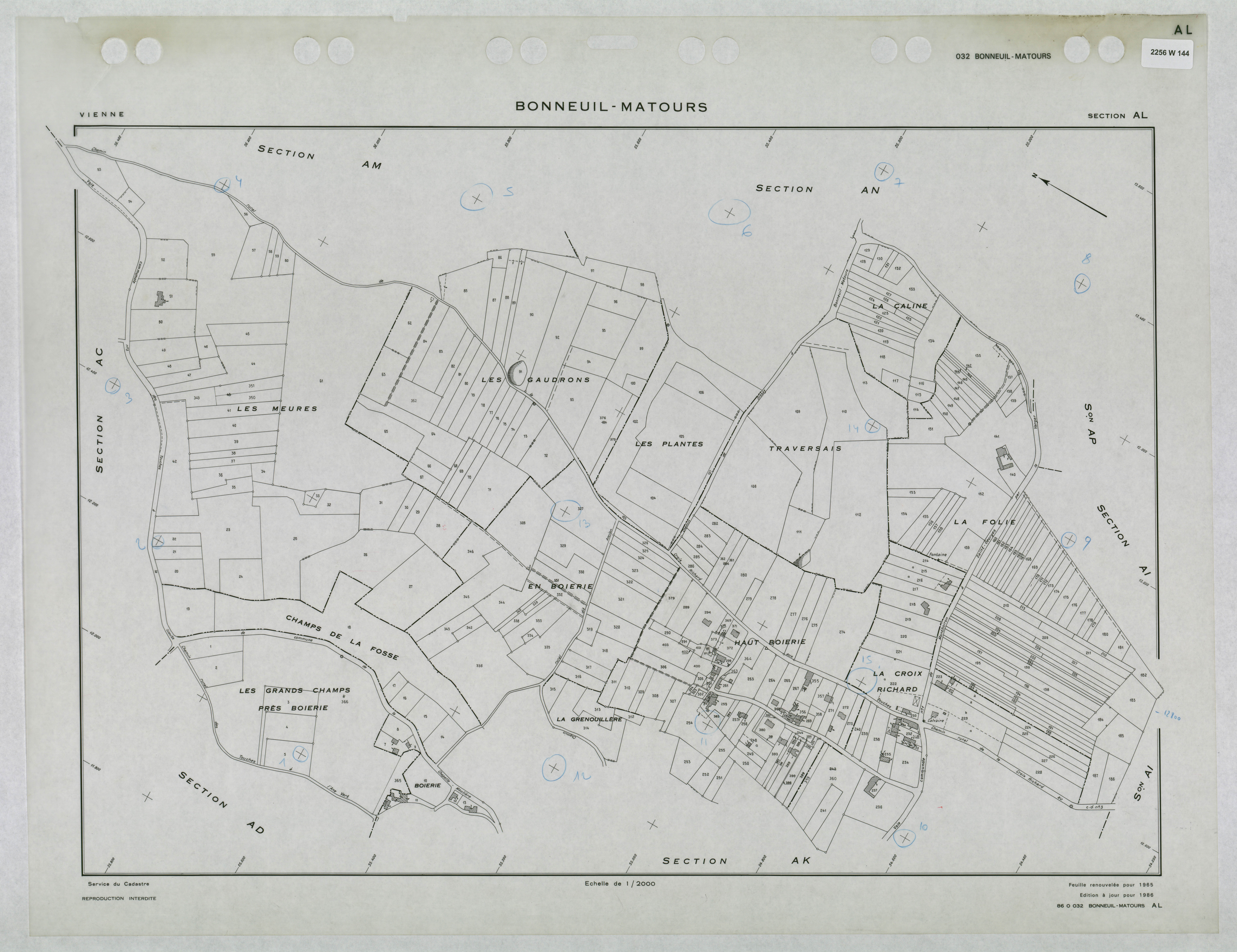 Bonneuil-Matours - FRAD086_cadastre Plans renouvelés 