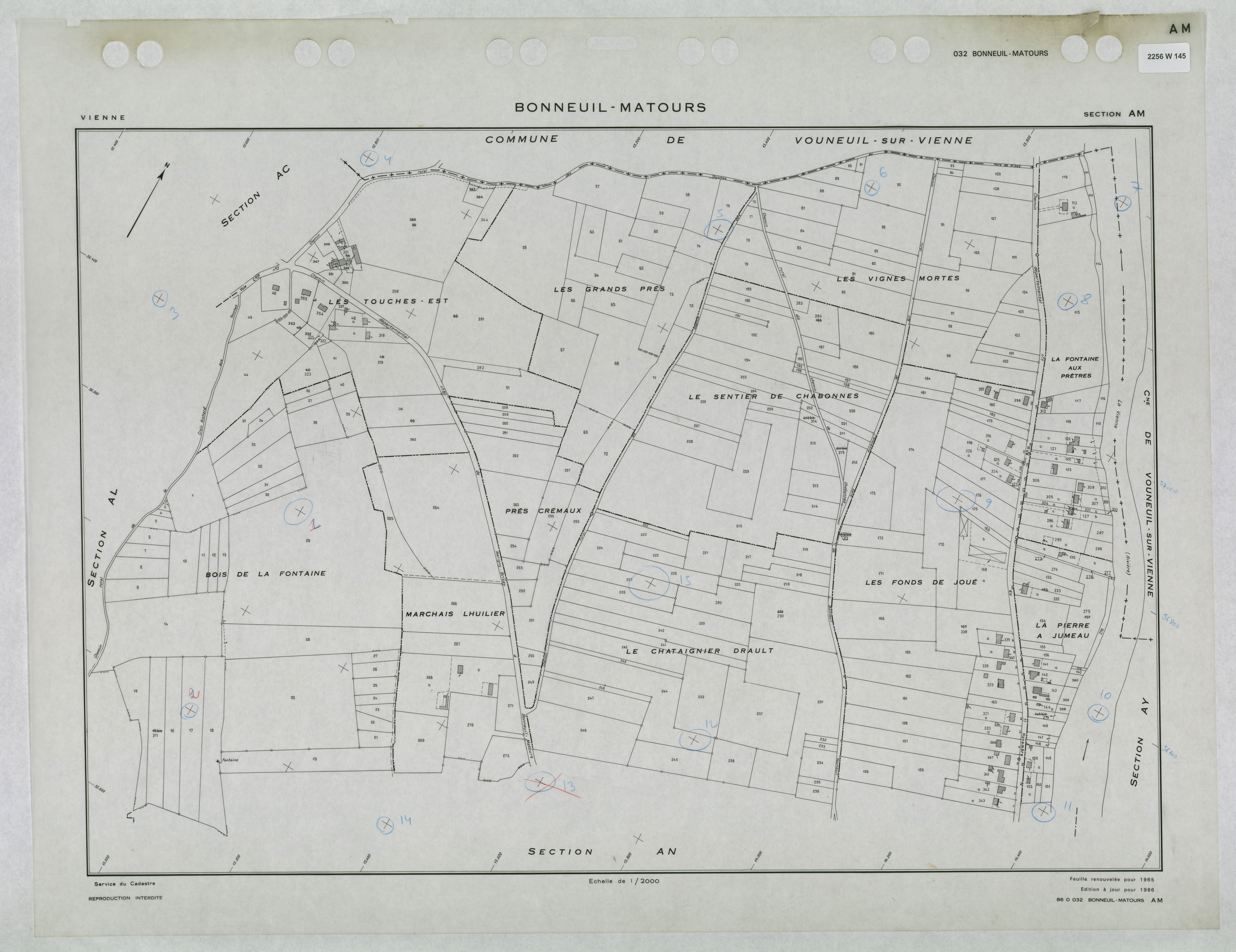 Bonneuil-Matours - FRAD086_cadastre Plans renouvelés 