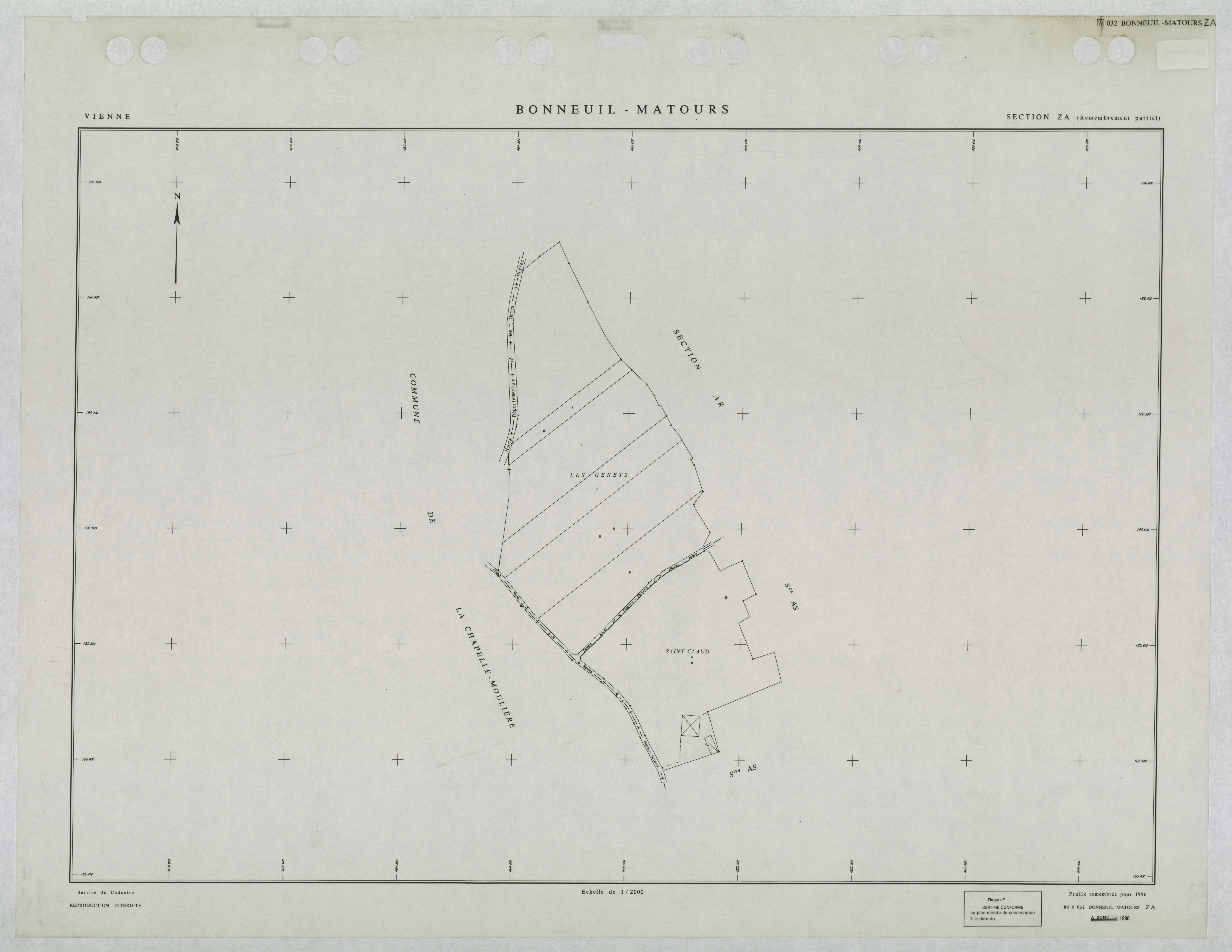 Bonneuil-Matours - FRAD086_cadastre Plans remembrés 