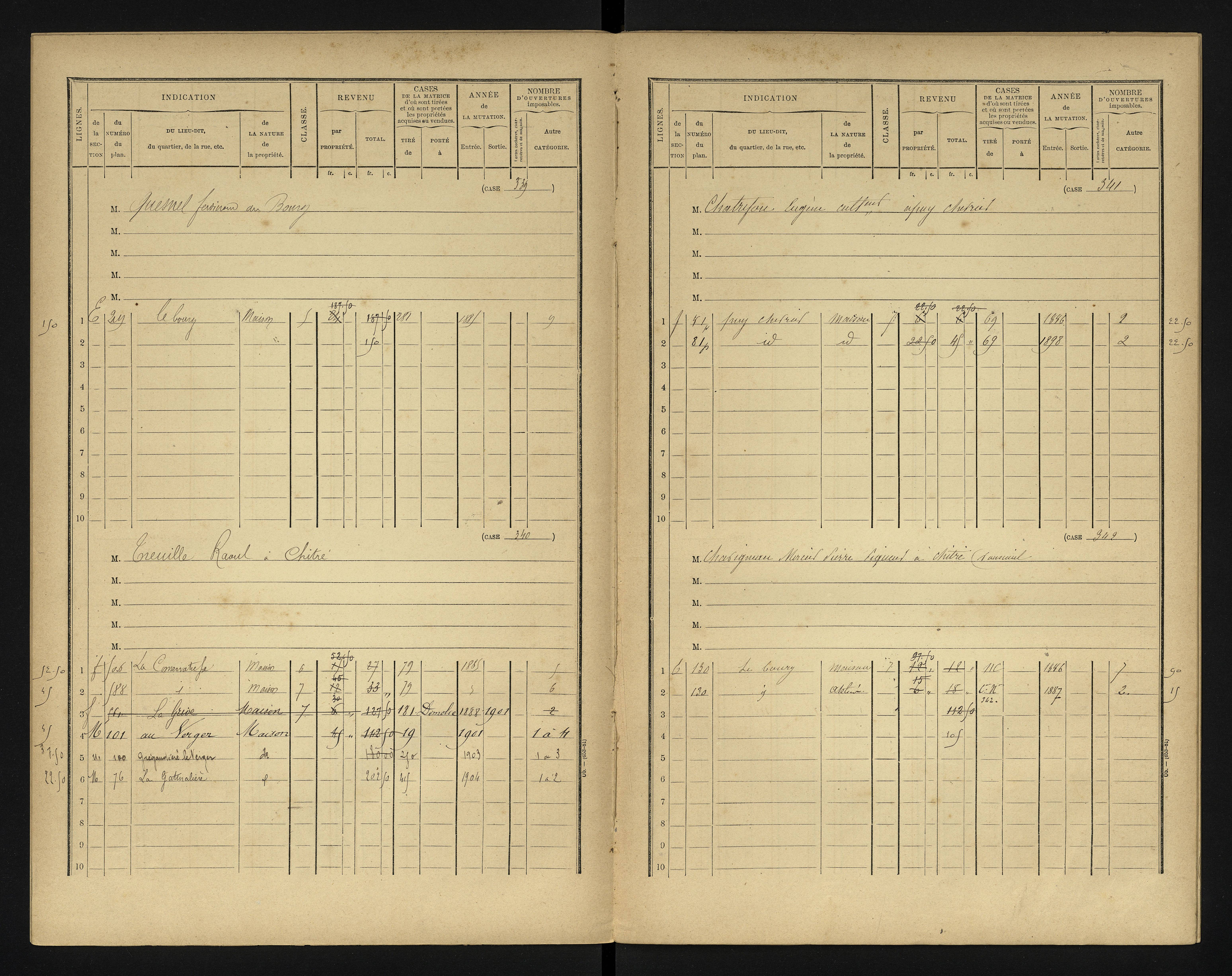 Bonneuil-Matours - FRAD086_cadastre Cases 1-444 