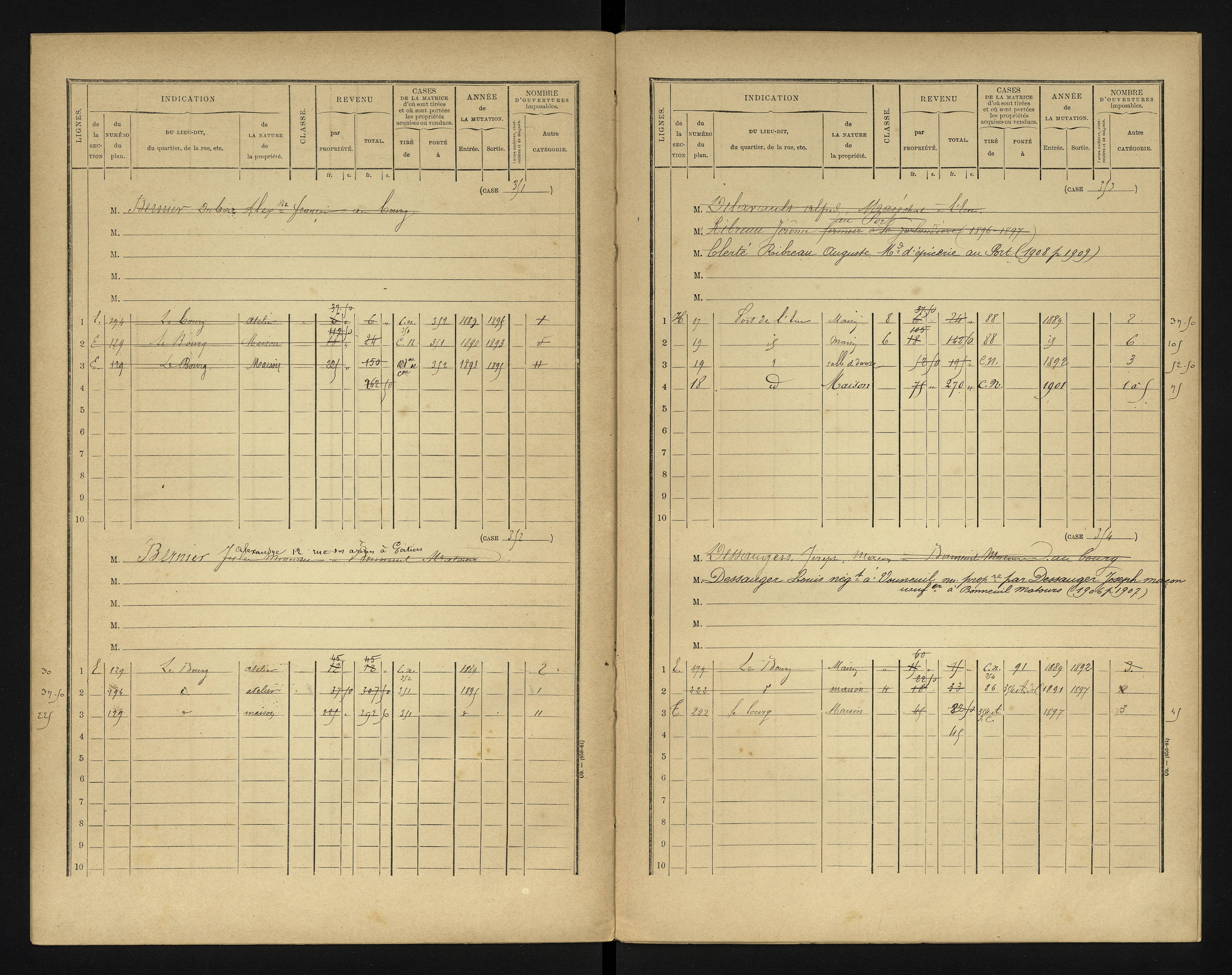 Bonneuil-Matours - FRAD086_cadastre Cases 1-444 