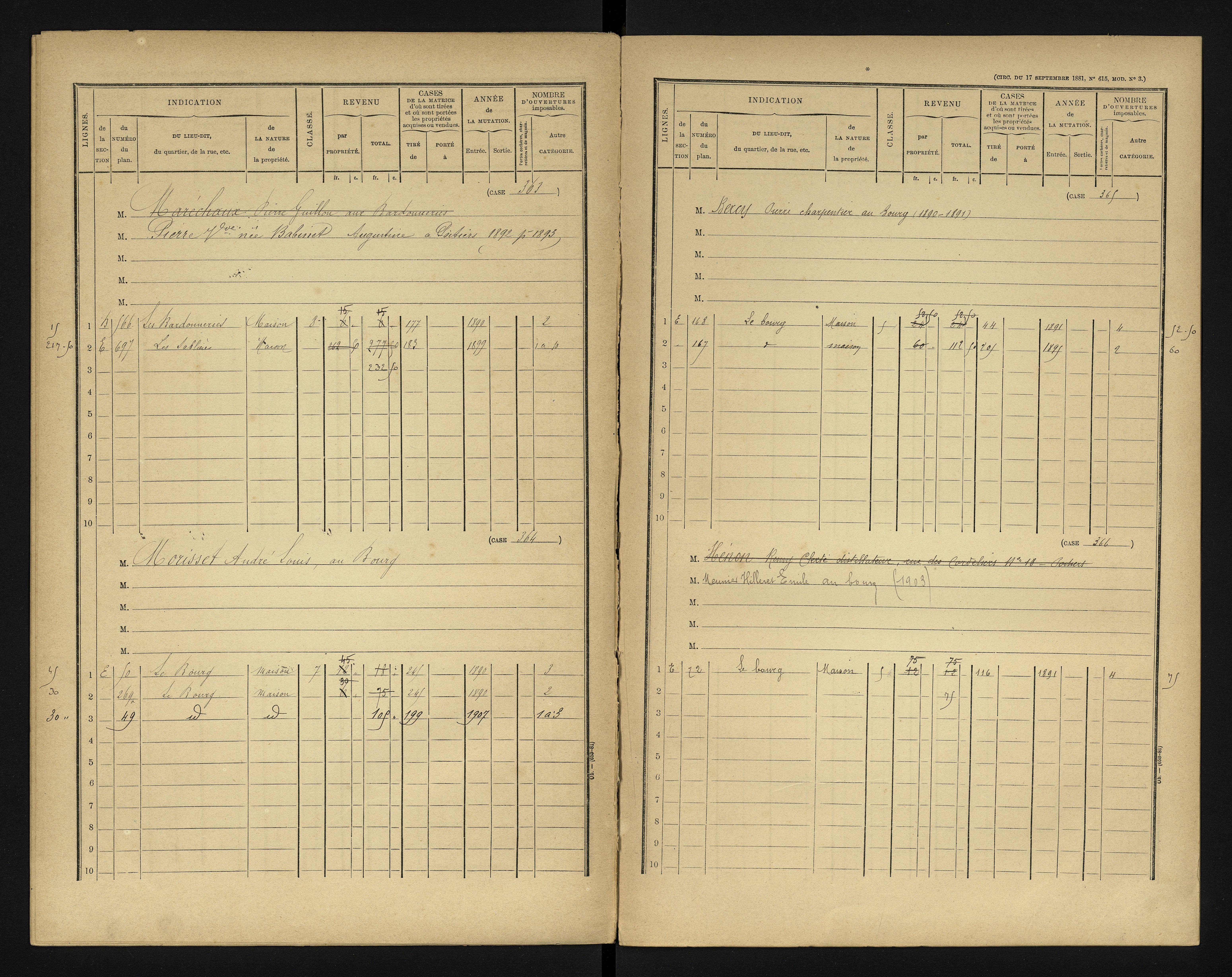 Bonneuil-Matours - FRAD086_cadastre Cases 1-444 