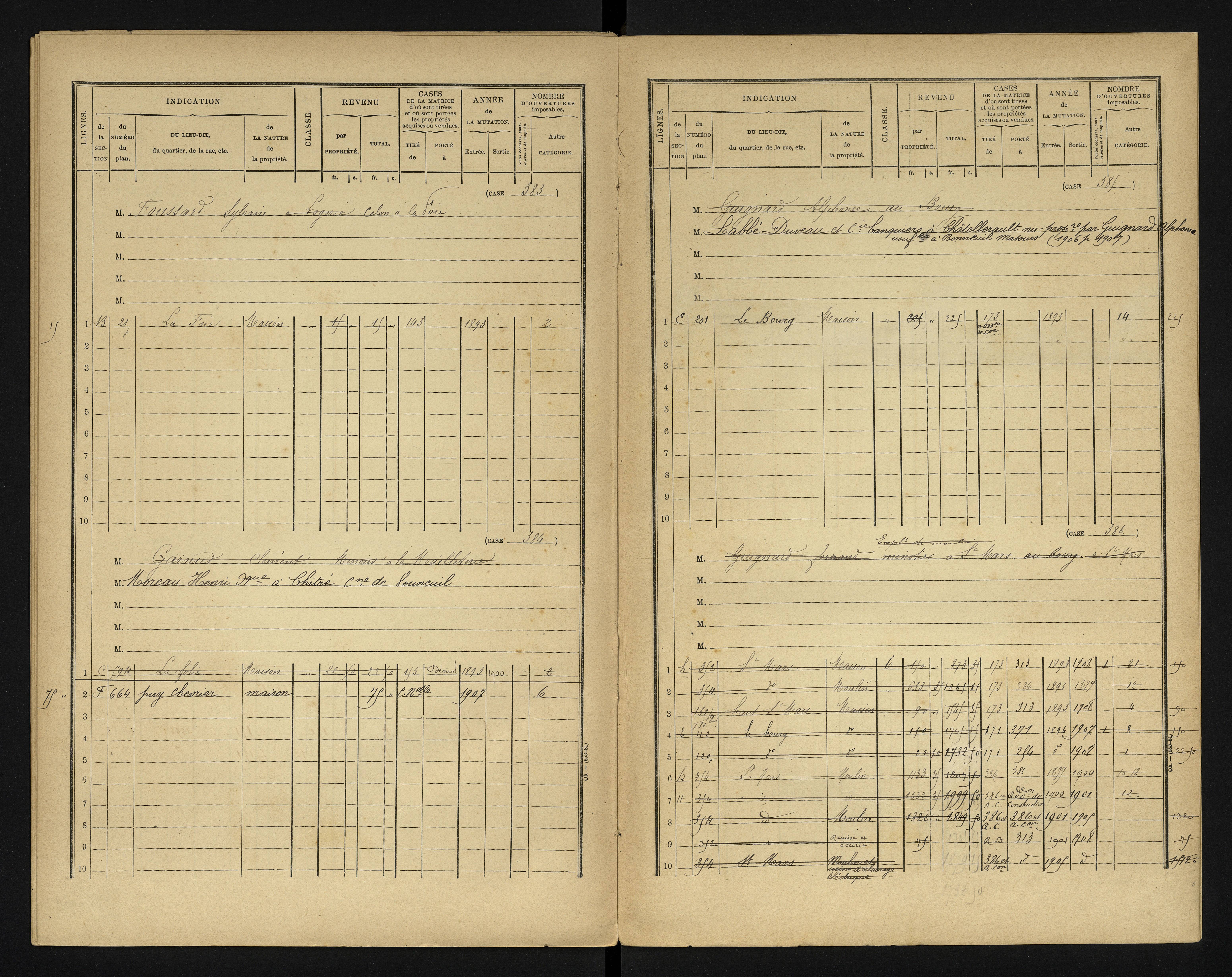 Bonneuil-Matours - FRAD086_cadastre Cases 1-444 