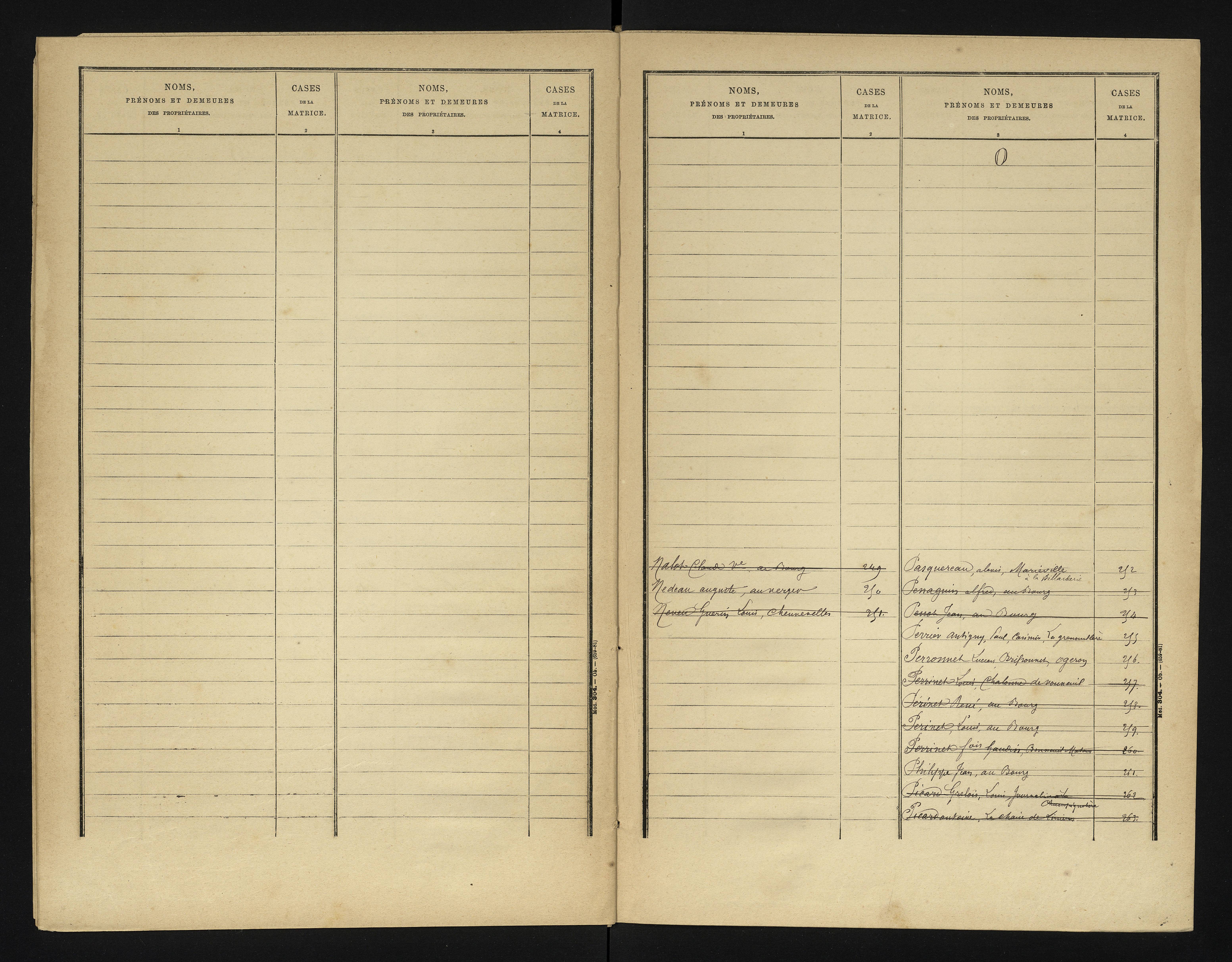 Bonneuil-Matours - FRAD086_cadastre Cases 1-444 