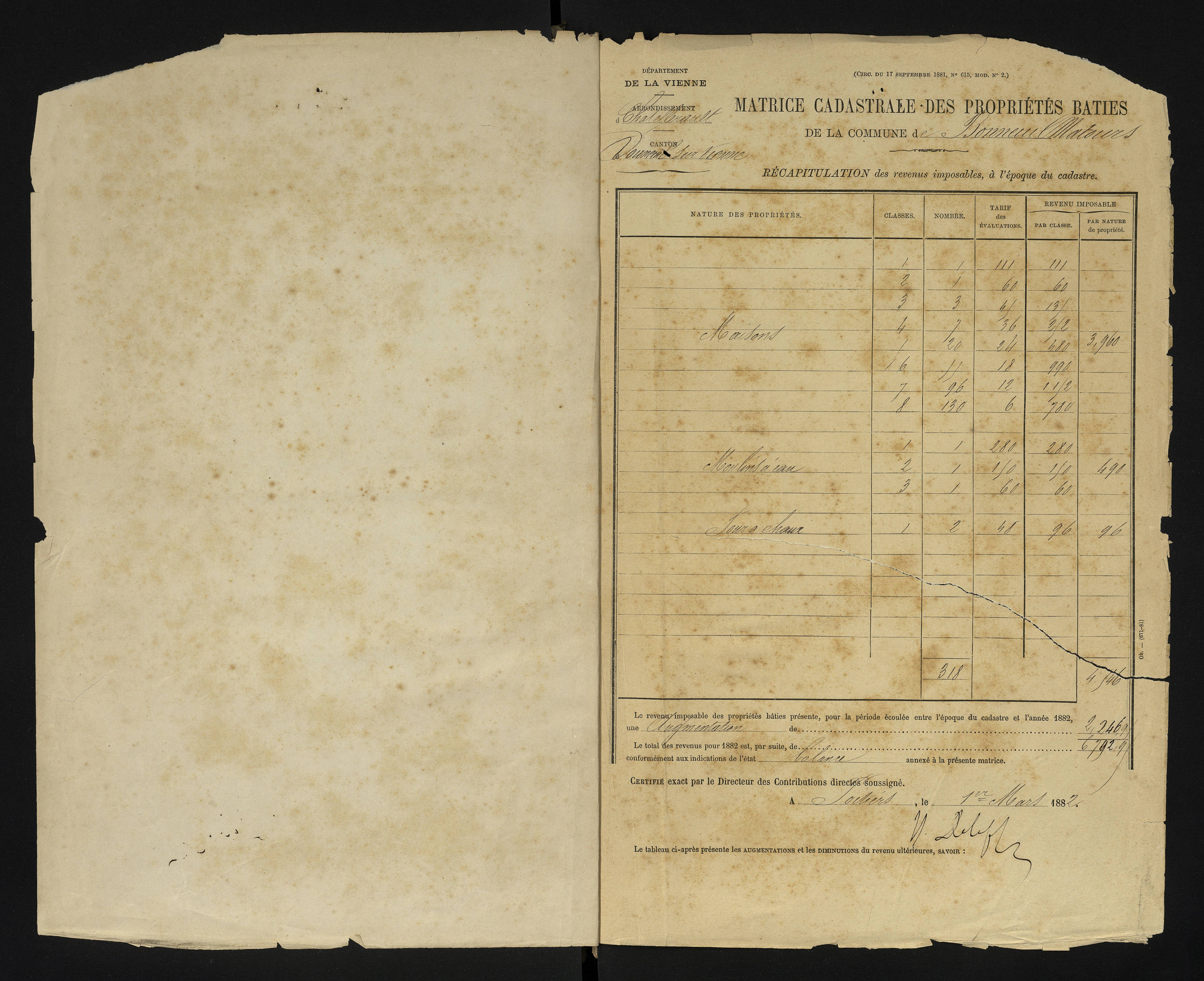 Bonneuil-Matours - FRAD086_cadastre Cases 1-444 